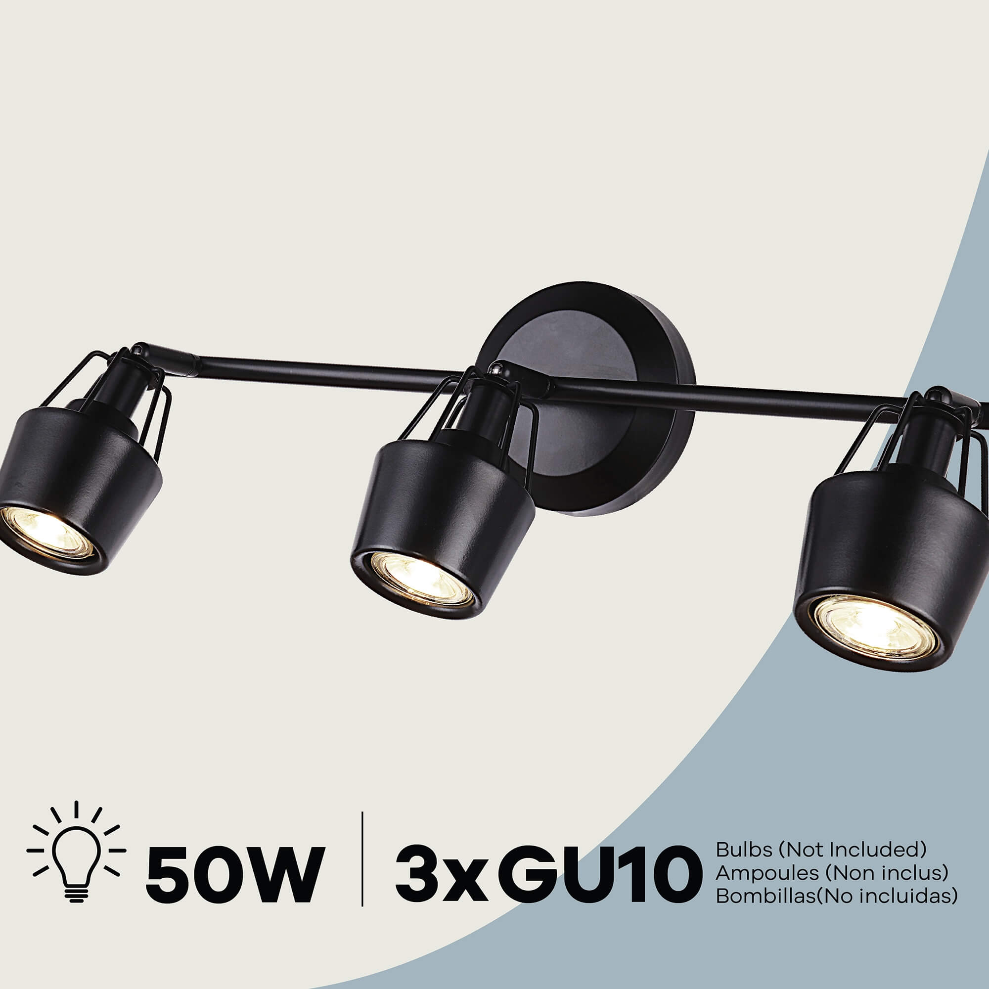 Lorca Track Lighting in 3-Light, Attribute Detail View 1.