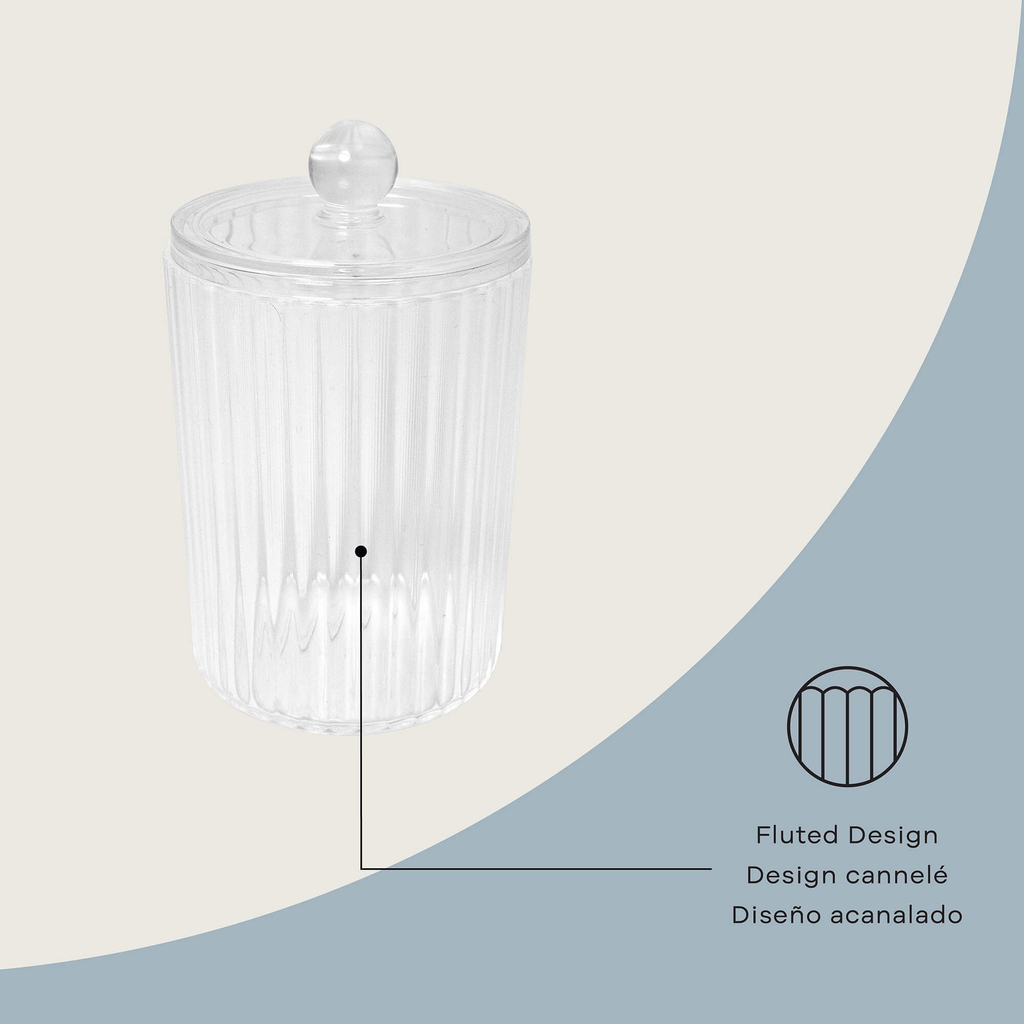 Halo Cotton Jar with Fluted Accent