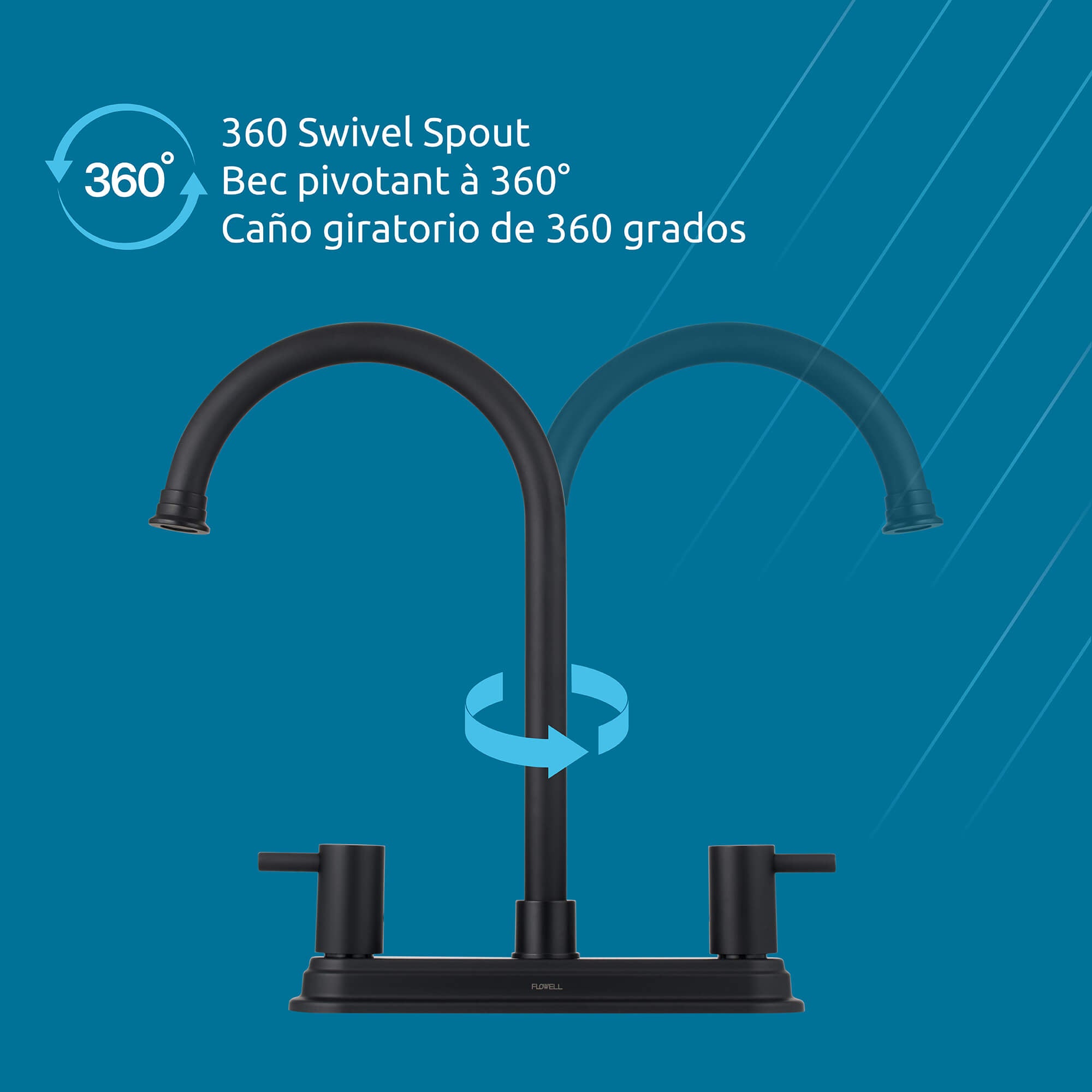 Sophia 2-Handle Kitchen Faucet in Matte Black, Attribute Detail View 2.