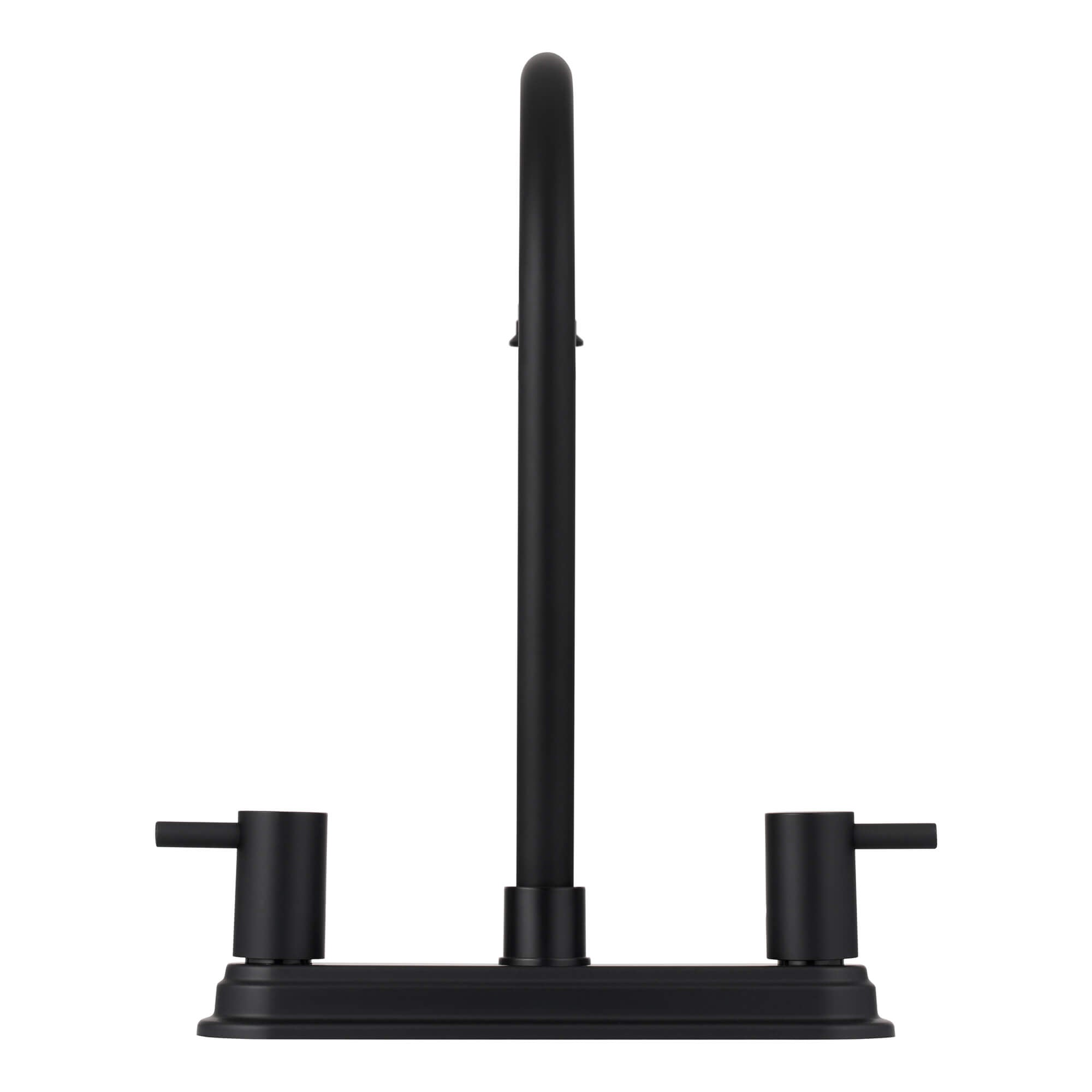 Sophia 2-Handle Kitchen Faucet in Matte Black, Back View.