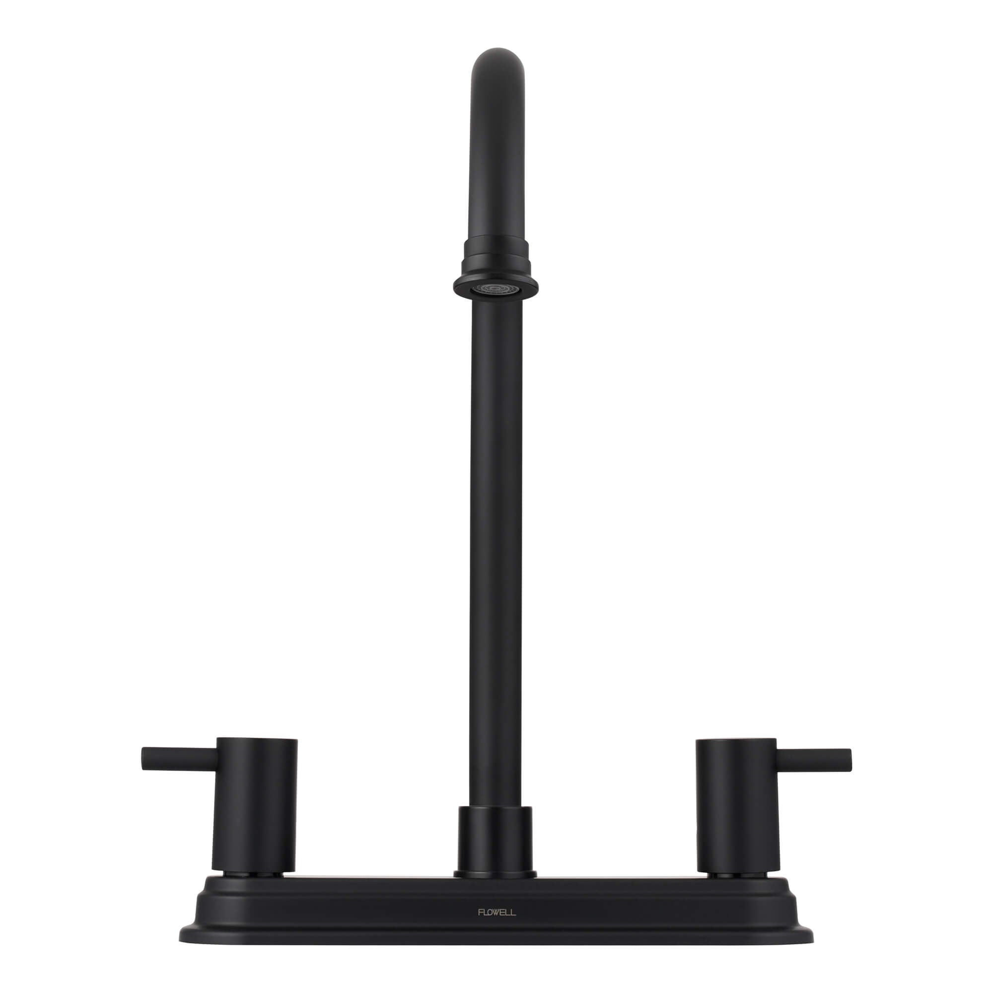 Sophia 2-Handle Kitchen Faucet in Matte Black, Front View.