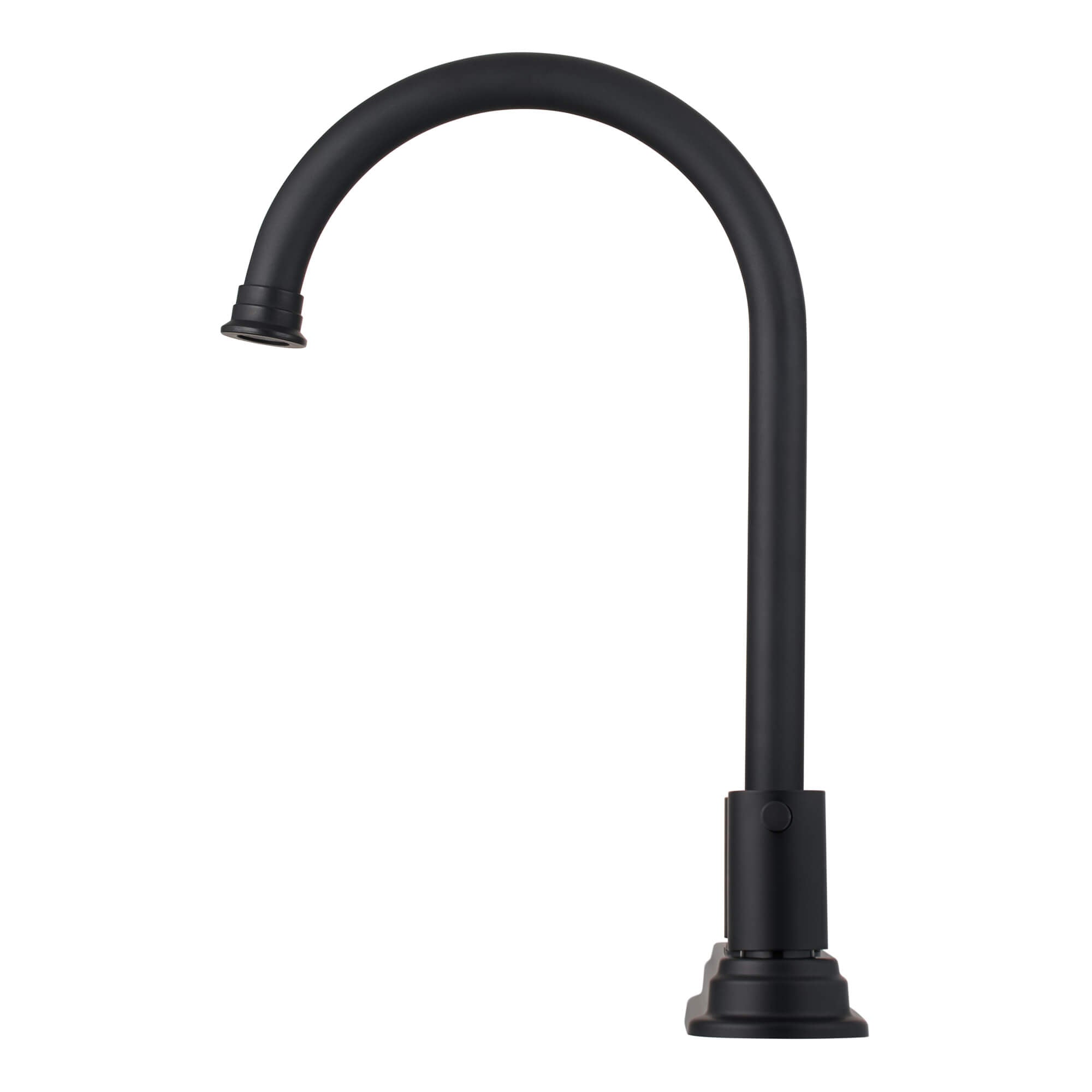 Sophia 2-Handle Kitchen Faucet in Matte Black, Side View.