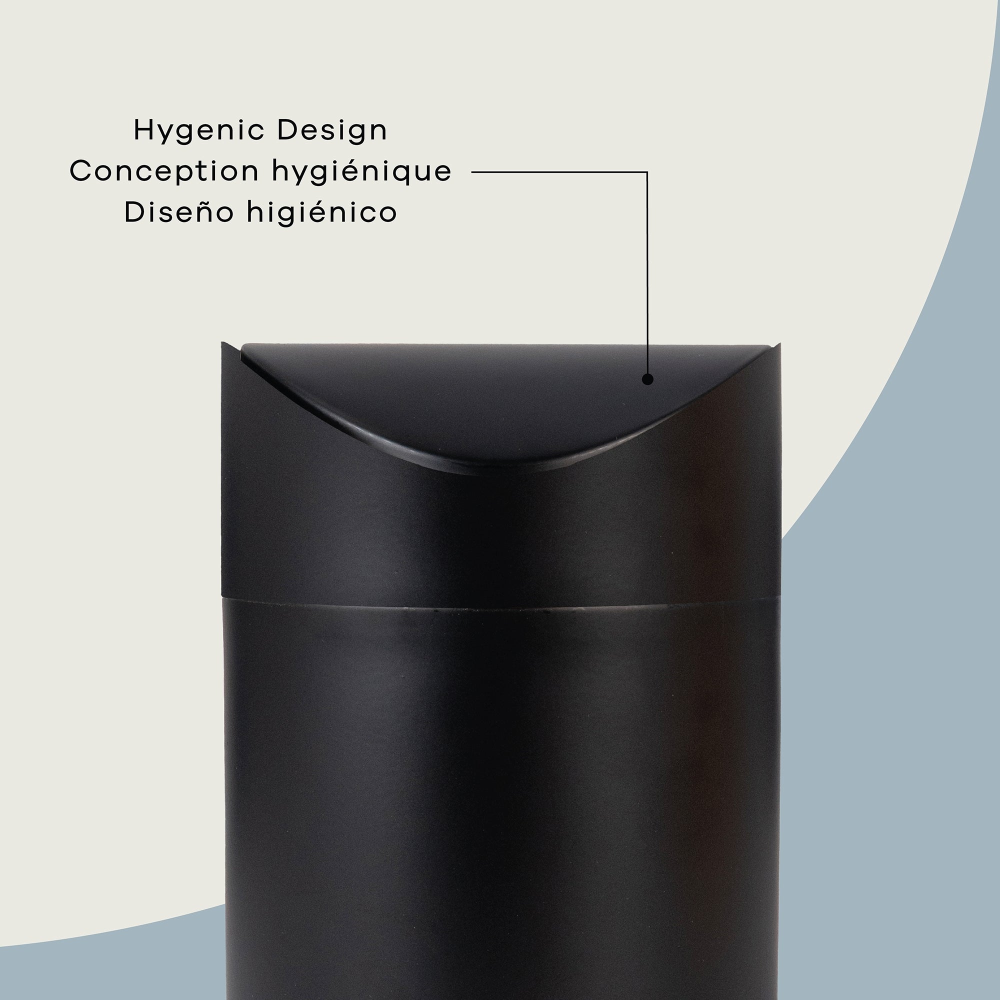 Lex 1.5L Waste Bin in Matte Black, Attribute Detail View 2.
