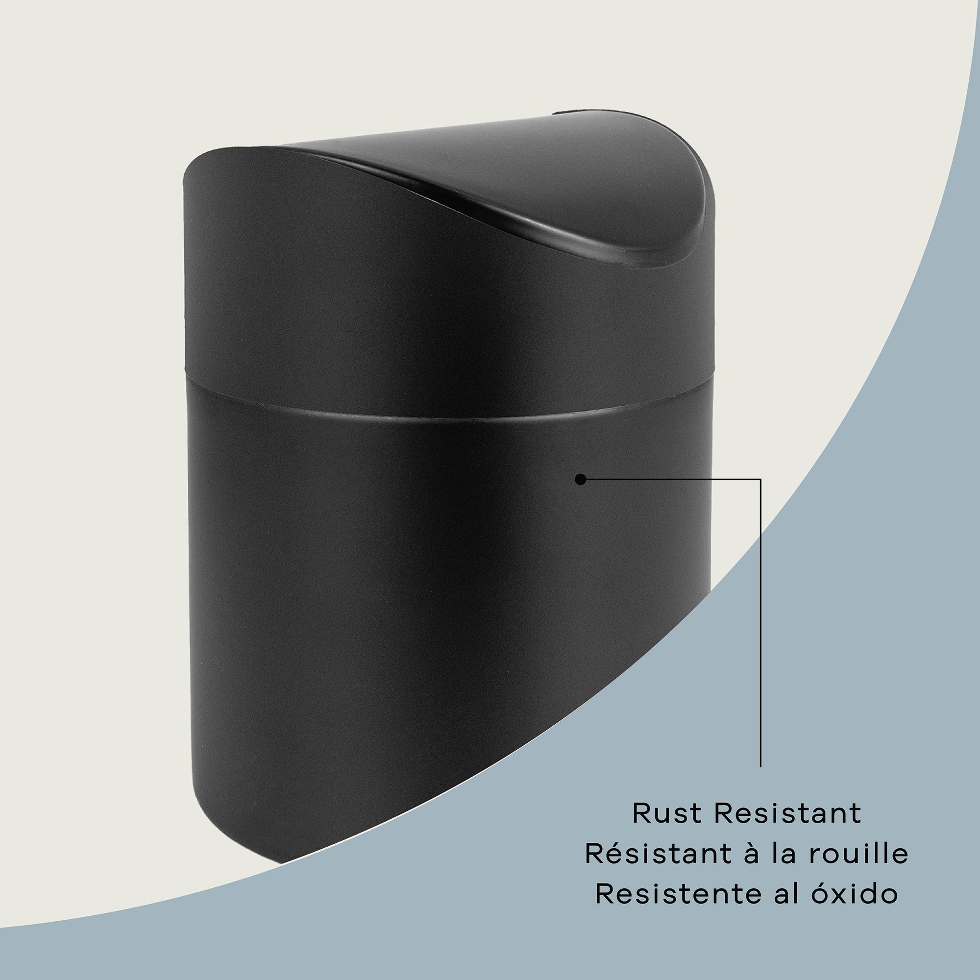 Lex 1.5L Waste Bin in Matte Black, Attribute Detail View 3.