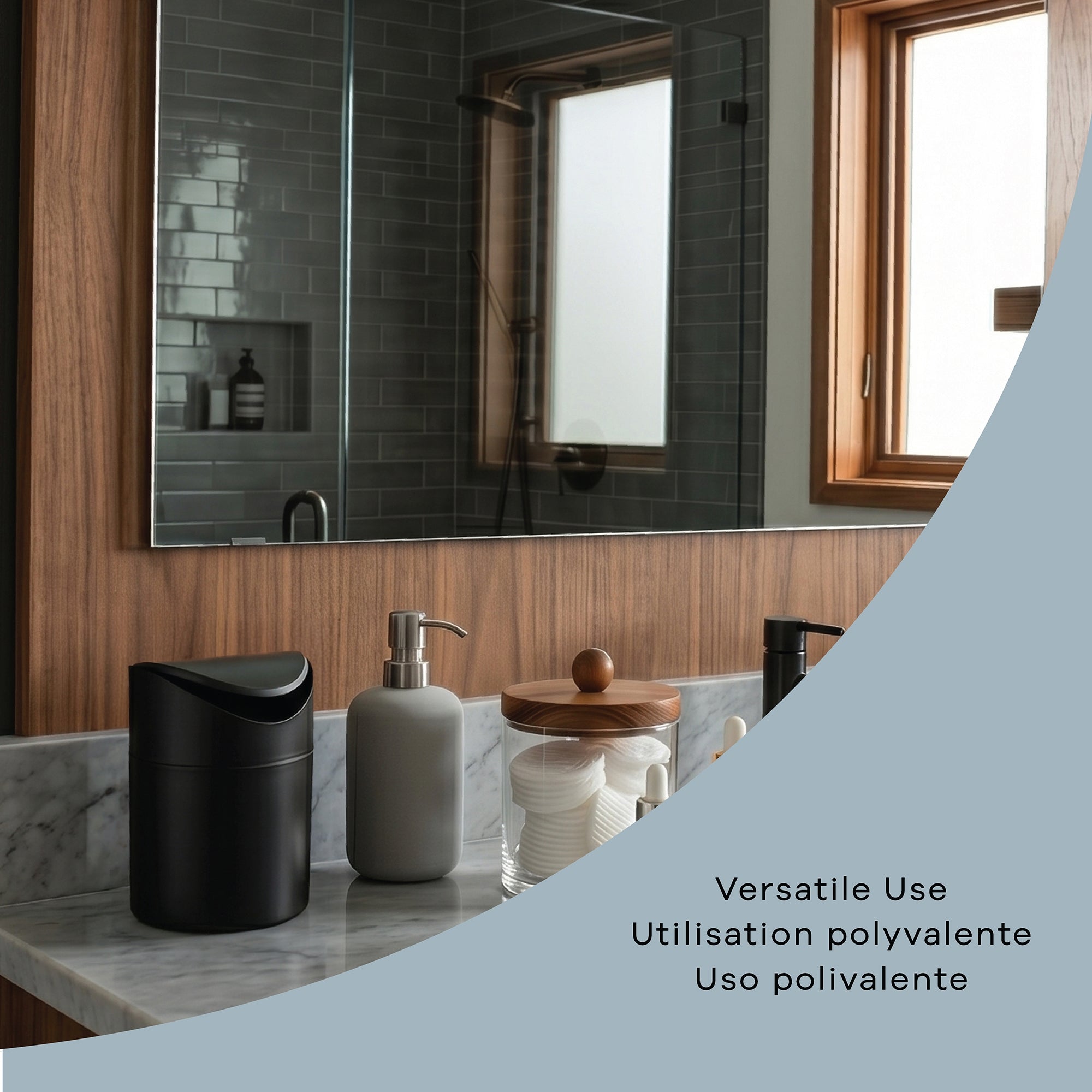 Lex 1.5L Waste Bin in Matte Black, Attribute Detail View 4.