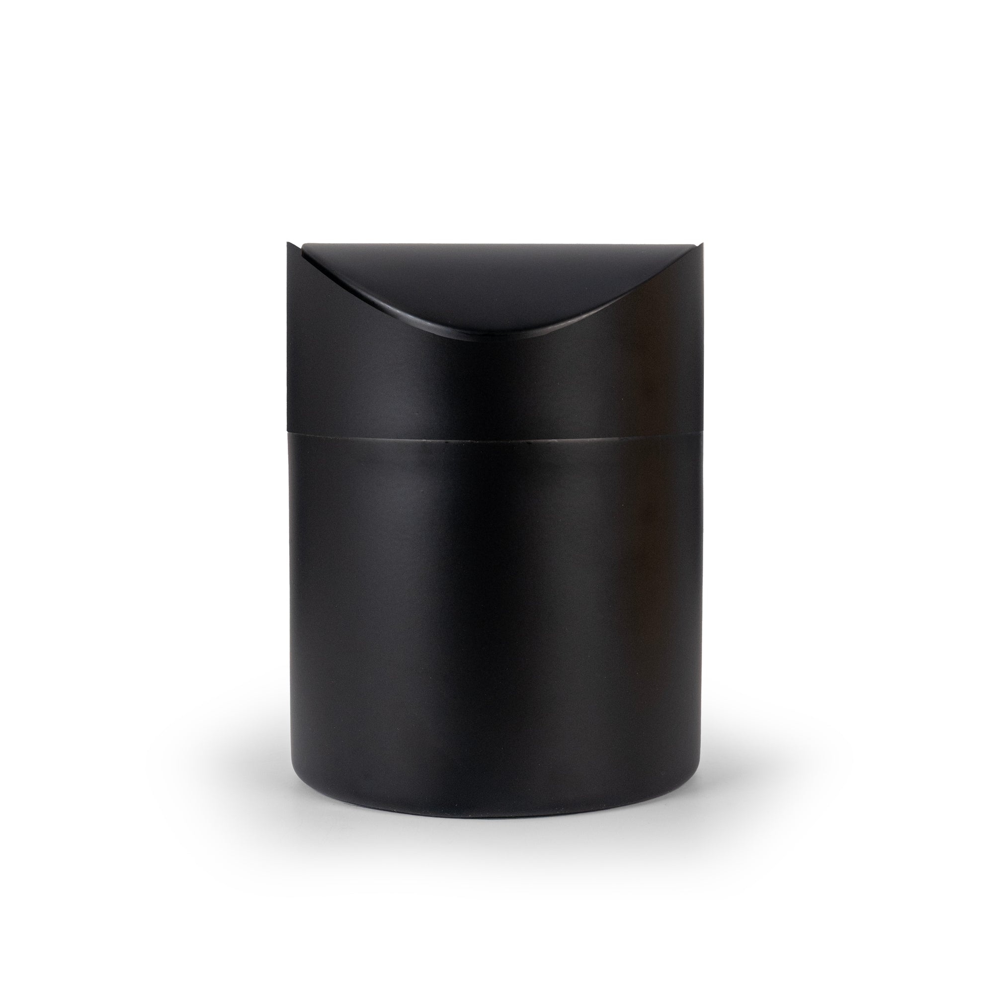 Lex 1.5L Waste Bin in Matte Black, Front View.