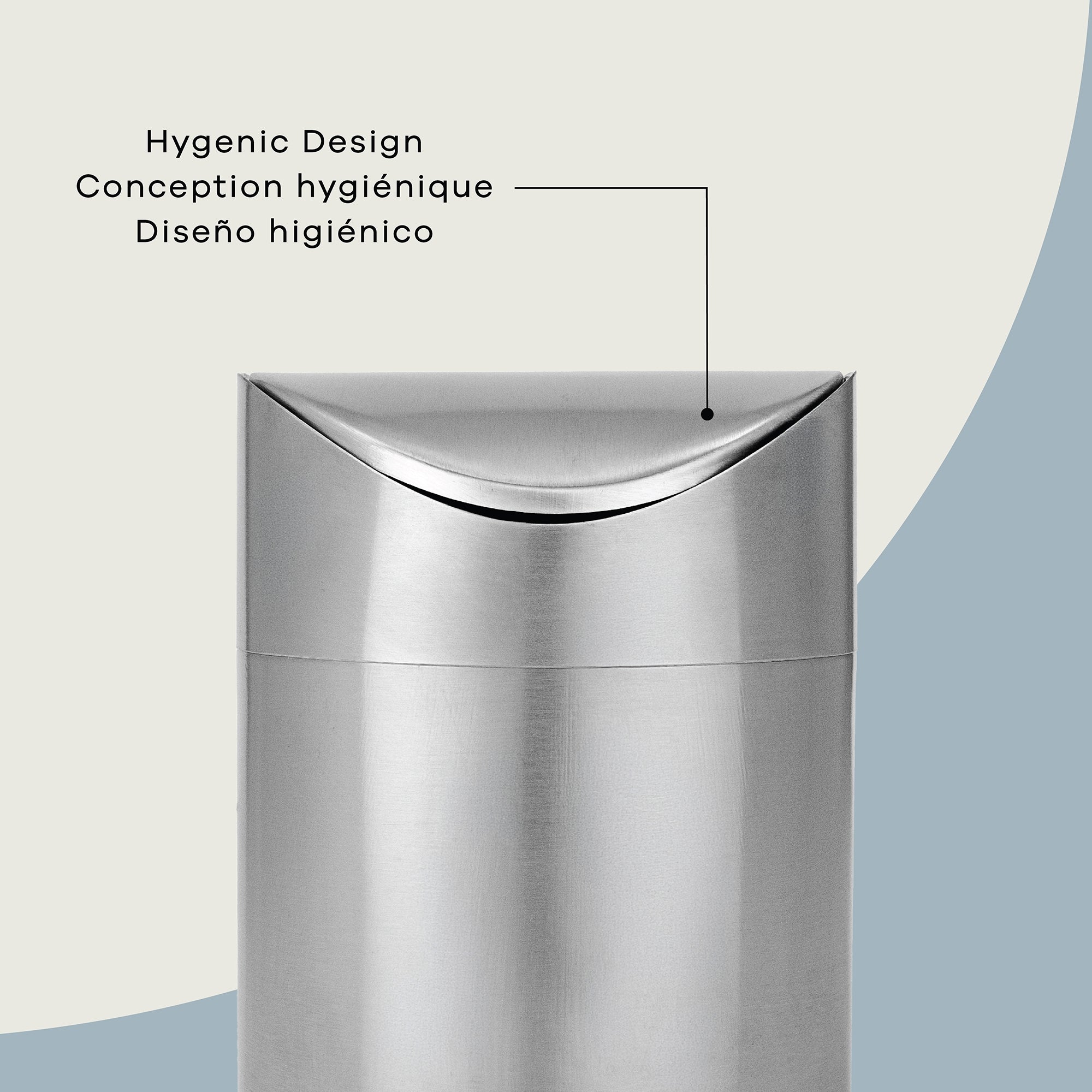 Lex 1.5L Waste Bin in Satin Nickel, Attribute Detail View 2.