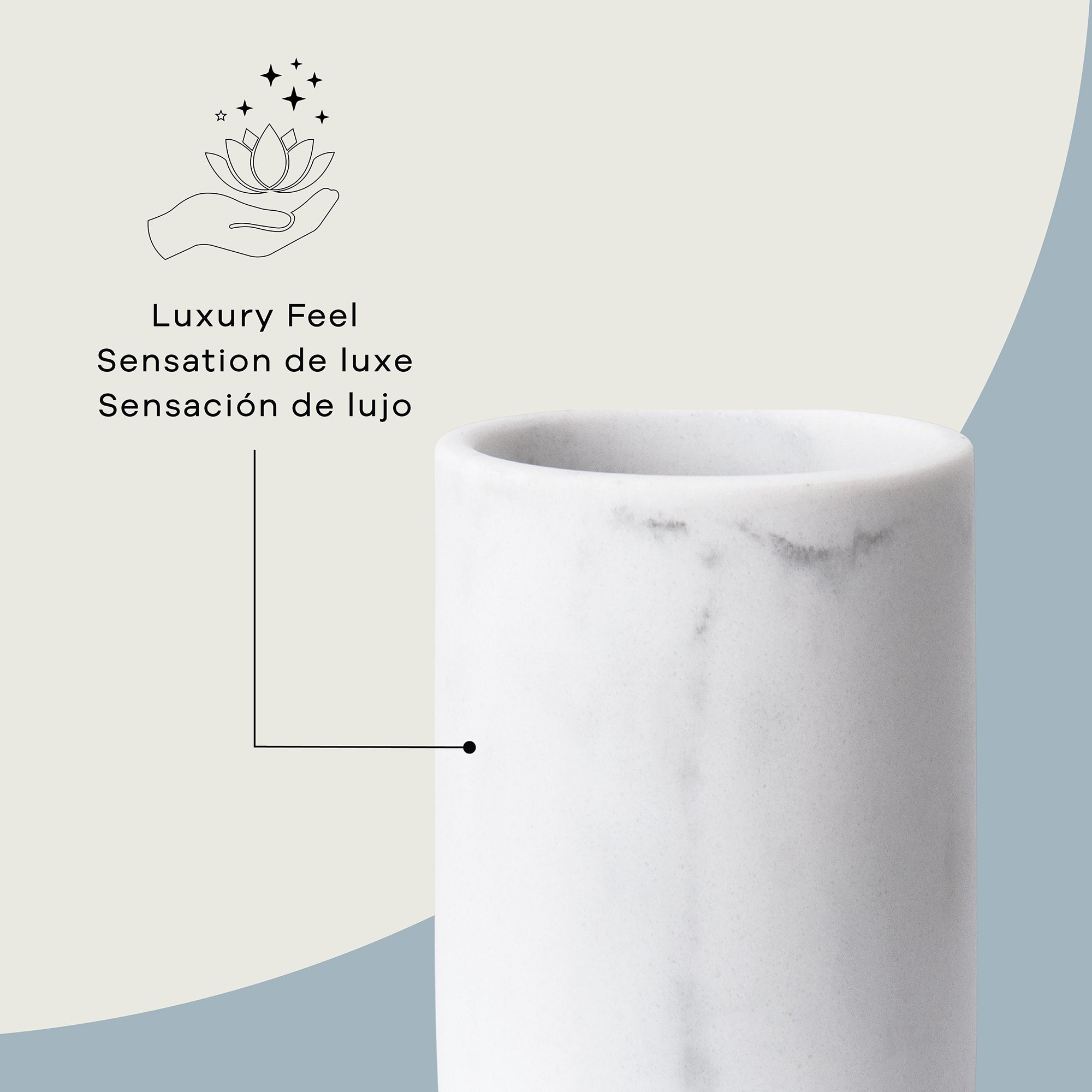 Zoe 3pc Marble Bath Set in Marble White, Attribute Detail View 2.