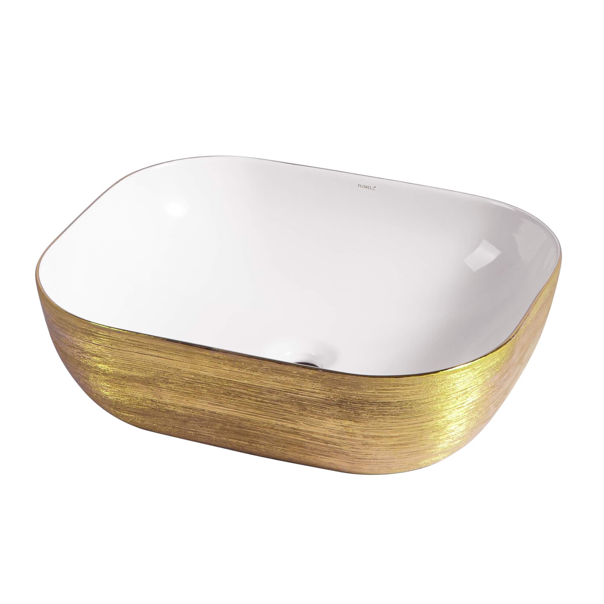 Rodas Ceramic Basin, three-quarter view.