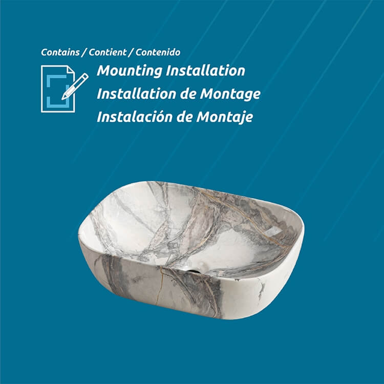 Hydra Rounded Rectangular Ceramic Basin, block image 3.
