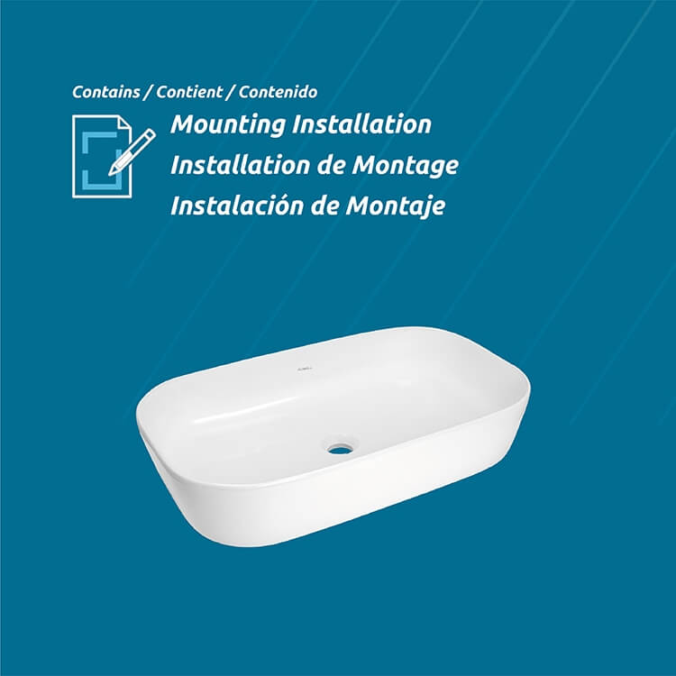 Venezia Rectangular Ceramic Basin, block image 3.
