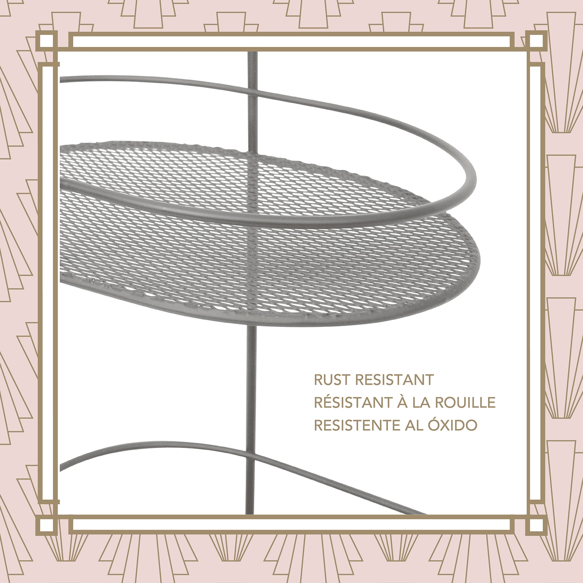 Rya 2-Tier Oval Spa Tower Vanity in Satin Nickel, Attribute Detail View 4.