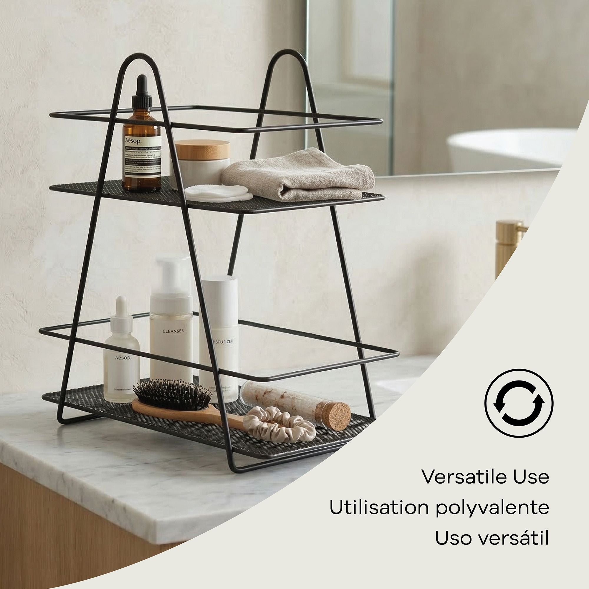Brego 2-Tier Spa Tower Rectangle Vanity Tray