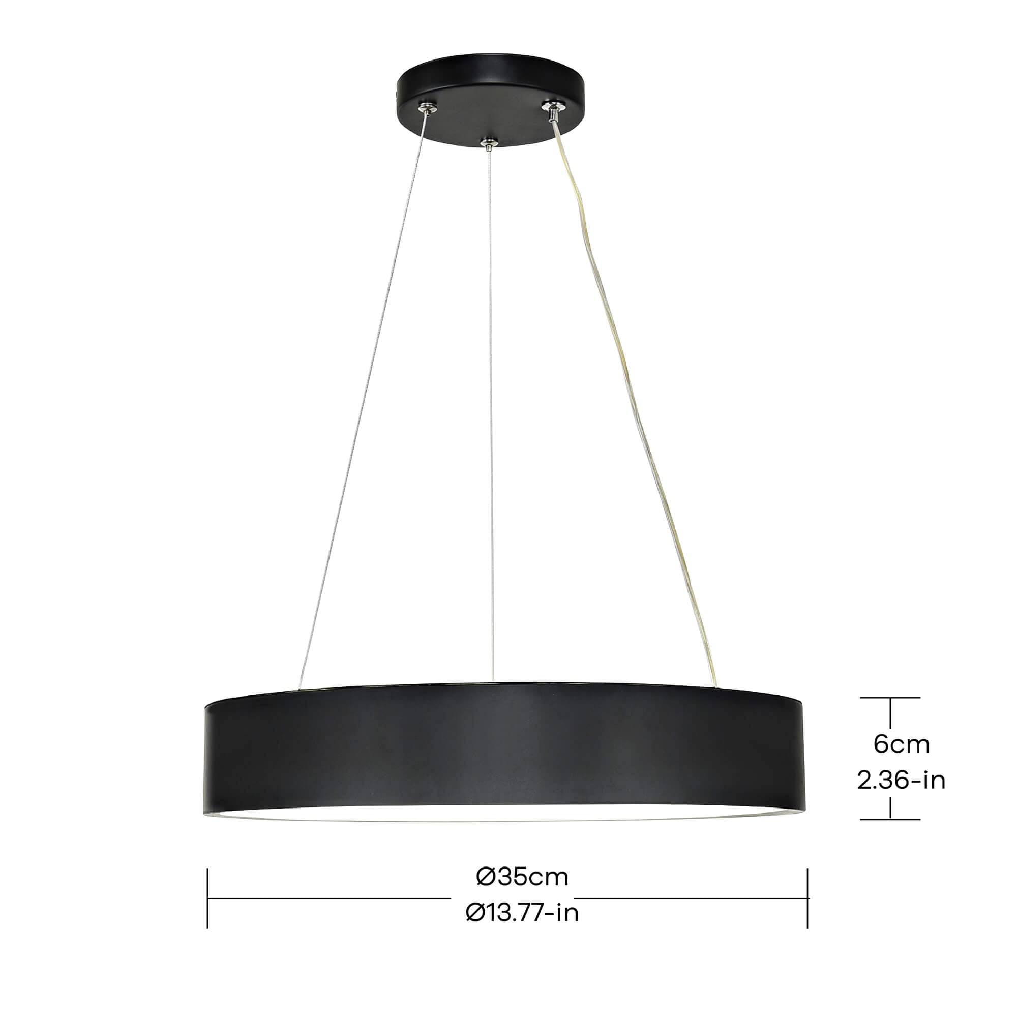 Alida LED Chandelier, Dimensions Diagram.