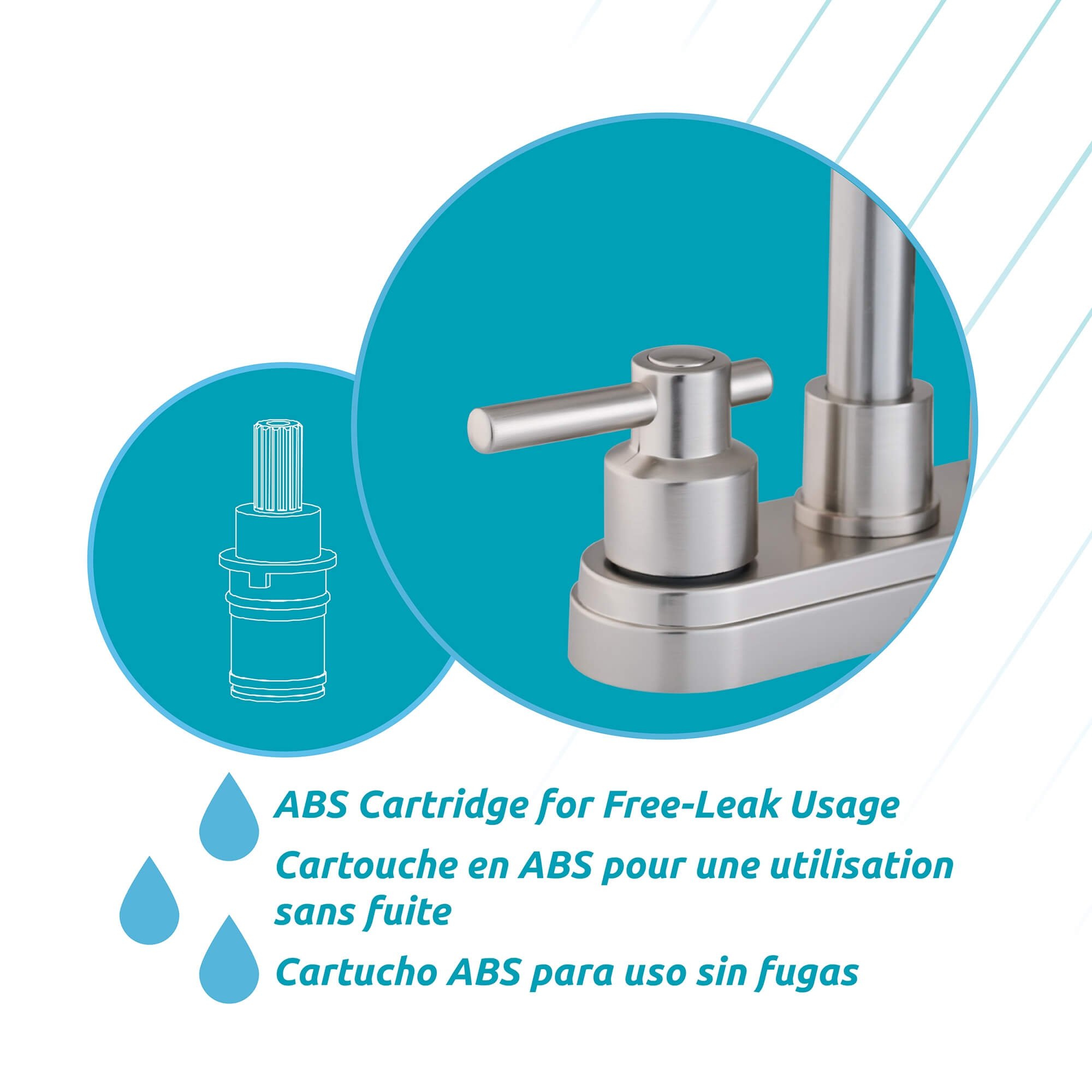 Lucerna 2-Handle Bathroom Faucet in Brushed Nickel, alternate detail view 1.