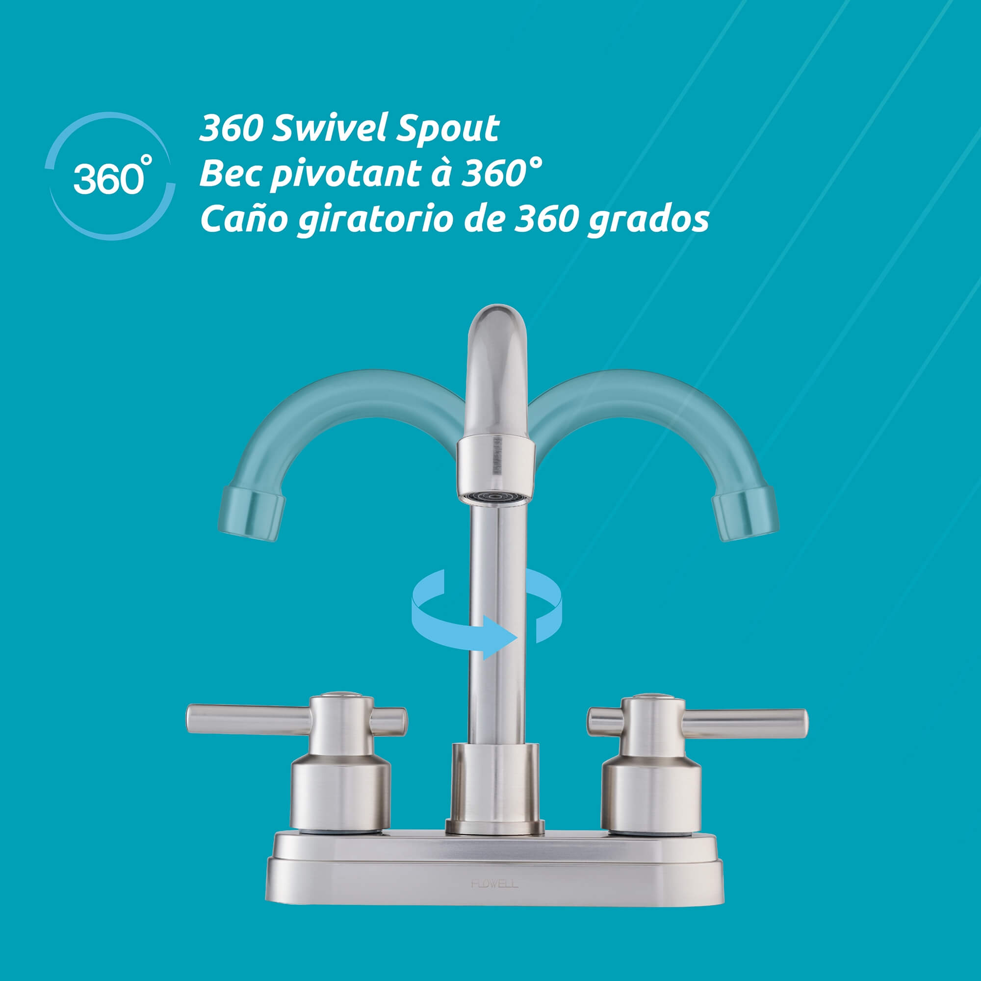 Lucerna 2-Handle Bathroom Faucet in Brushed Nickel, alternate detail view 2.