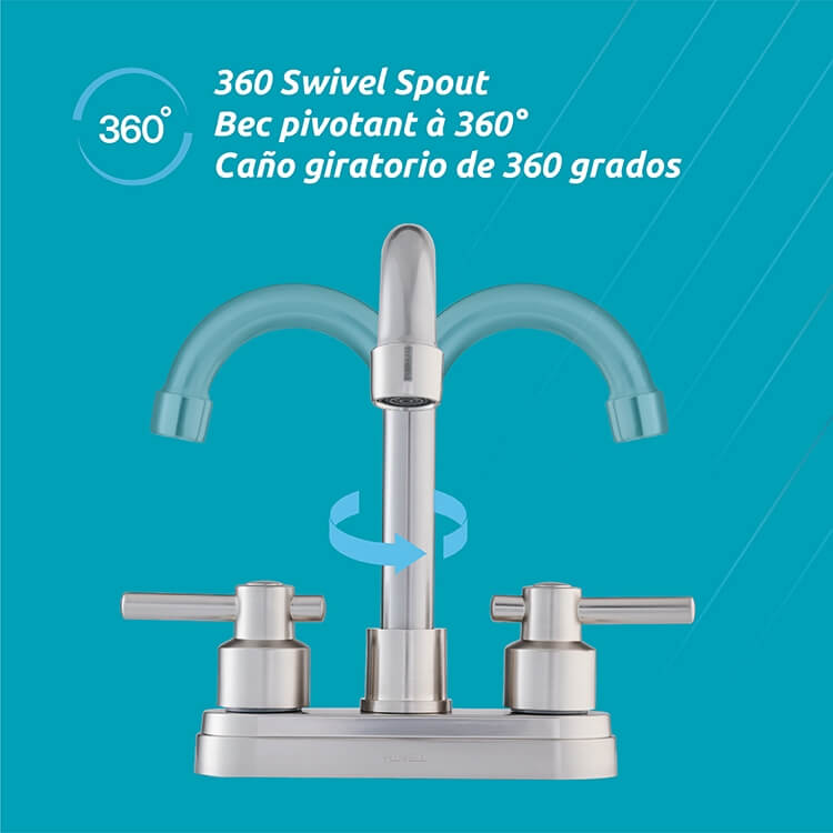Lucerna 2-Handle Bathroom Faucet in Brushed Nickel, block image 3.
