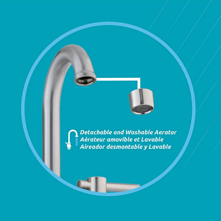 Lucerna 2-Handle Bathroom Faucet in Brushed Nickel, block image 4.