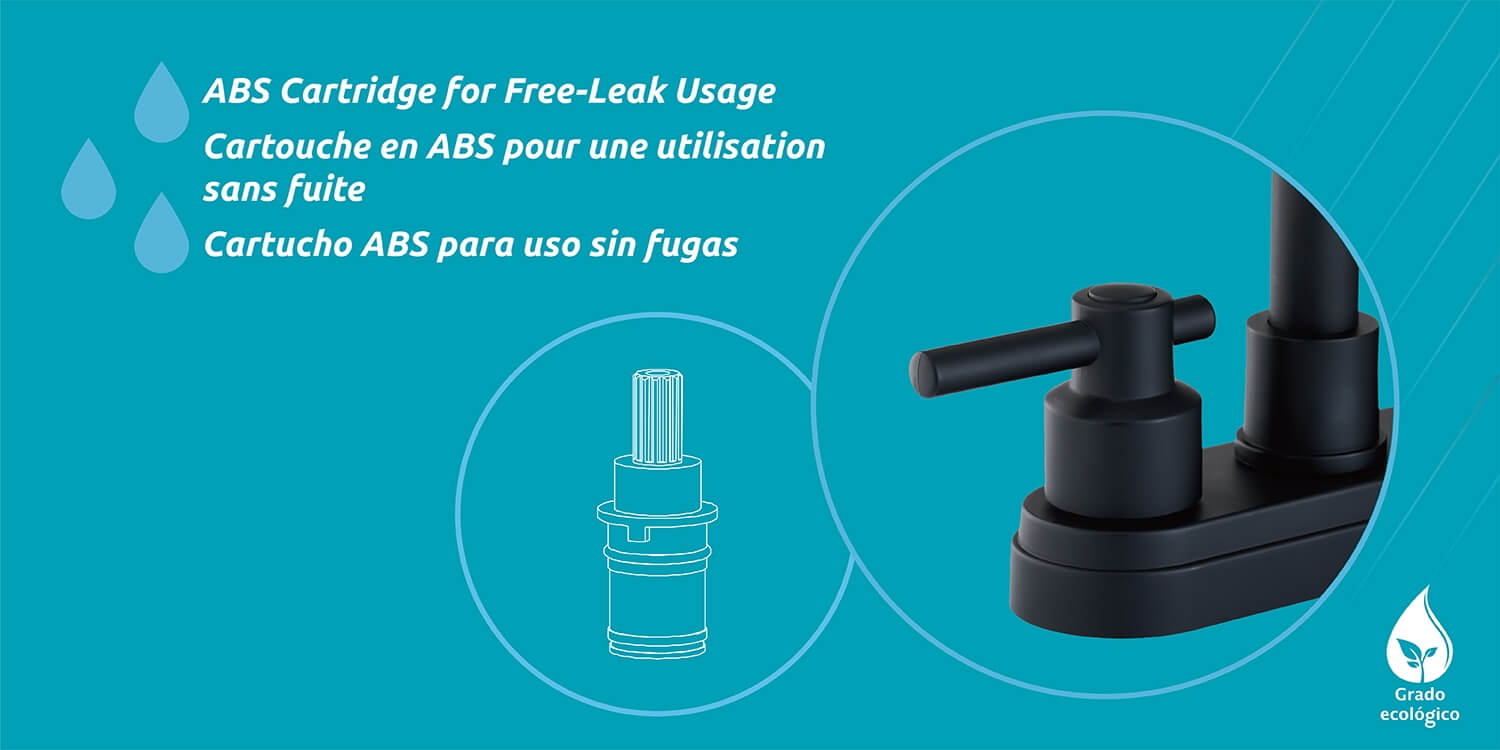 Lucerna 2-Handle Bathroom Faucet in Matte Black, block image 2.