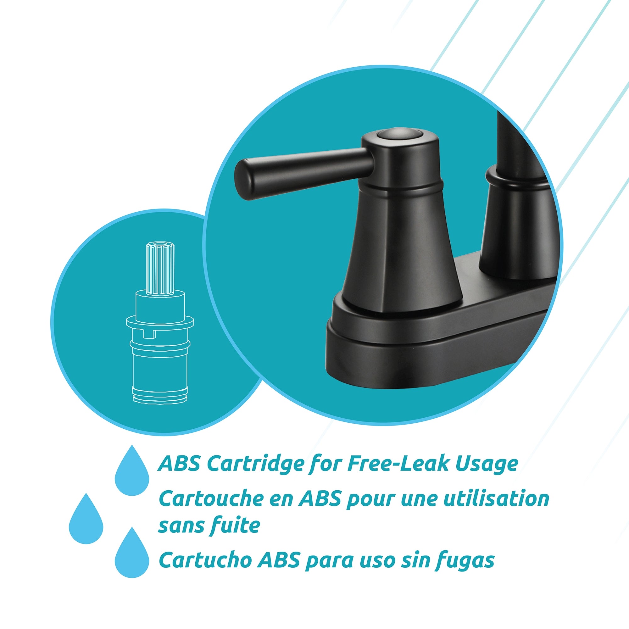Alba 2-Handle Bathroom Faucet in Matte Black, Attribute Detail View 1.