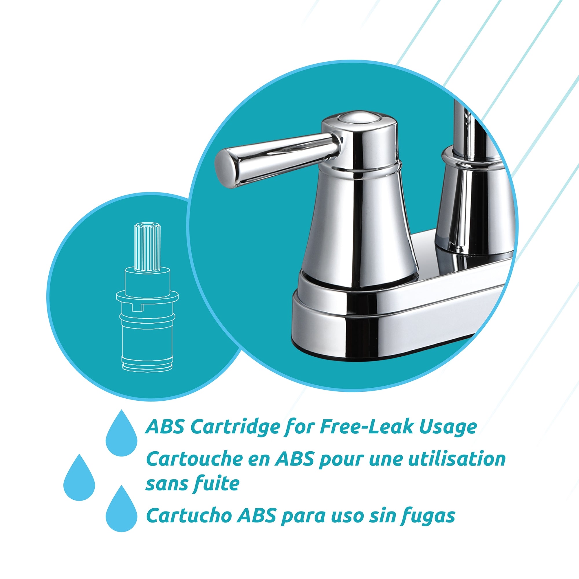 Alba 2-Handle Bathroom Faucet in Polished Chrome, Attribute Detail View 1.
