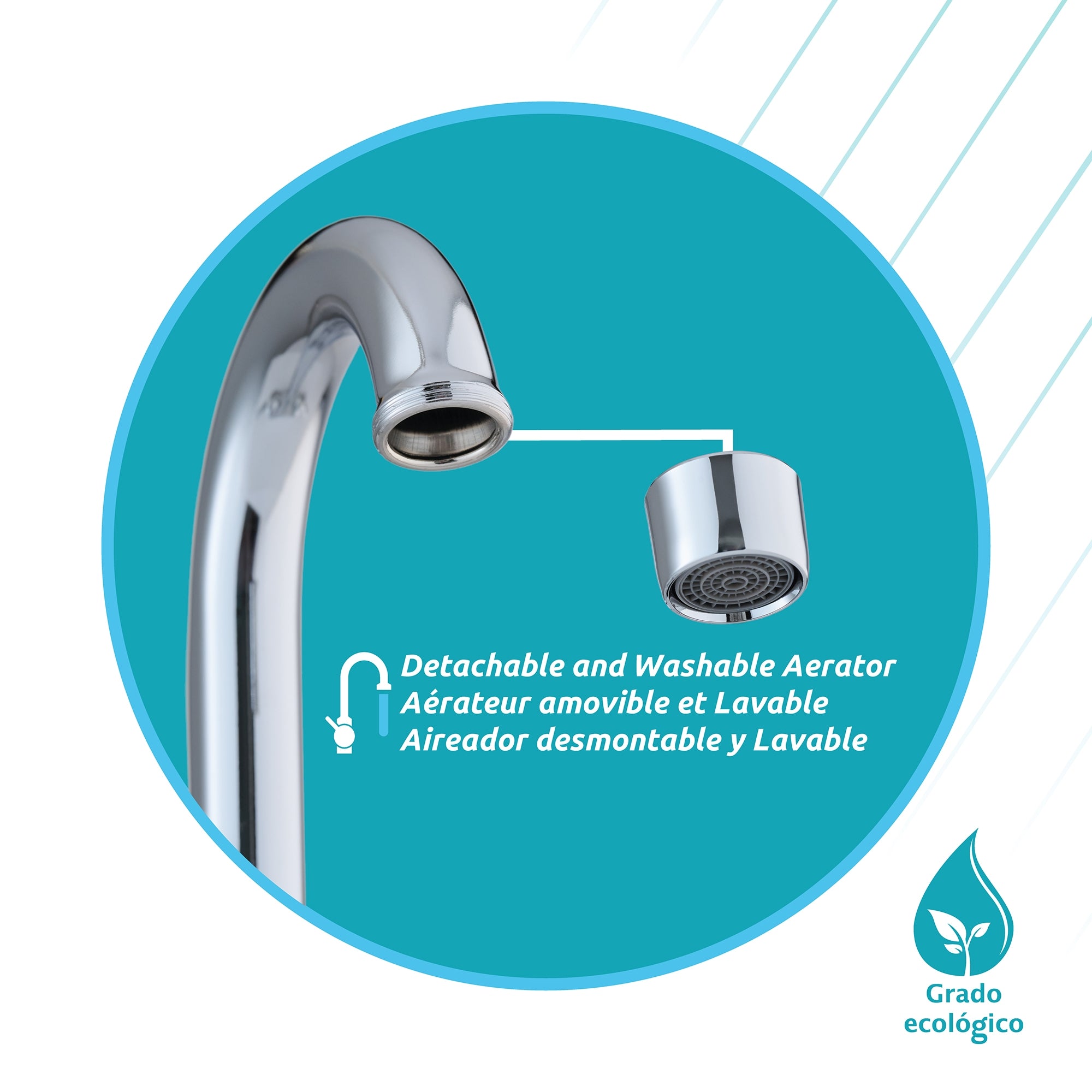 Alba 2-Handle Bathroom Faucet in Polished Chrome, Attribute Detail View 3.