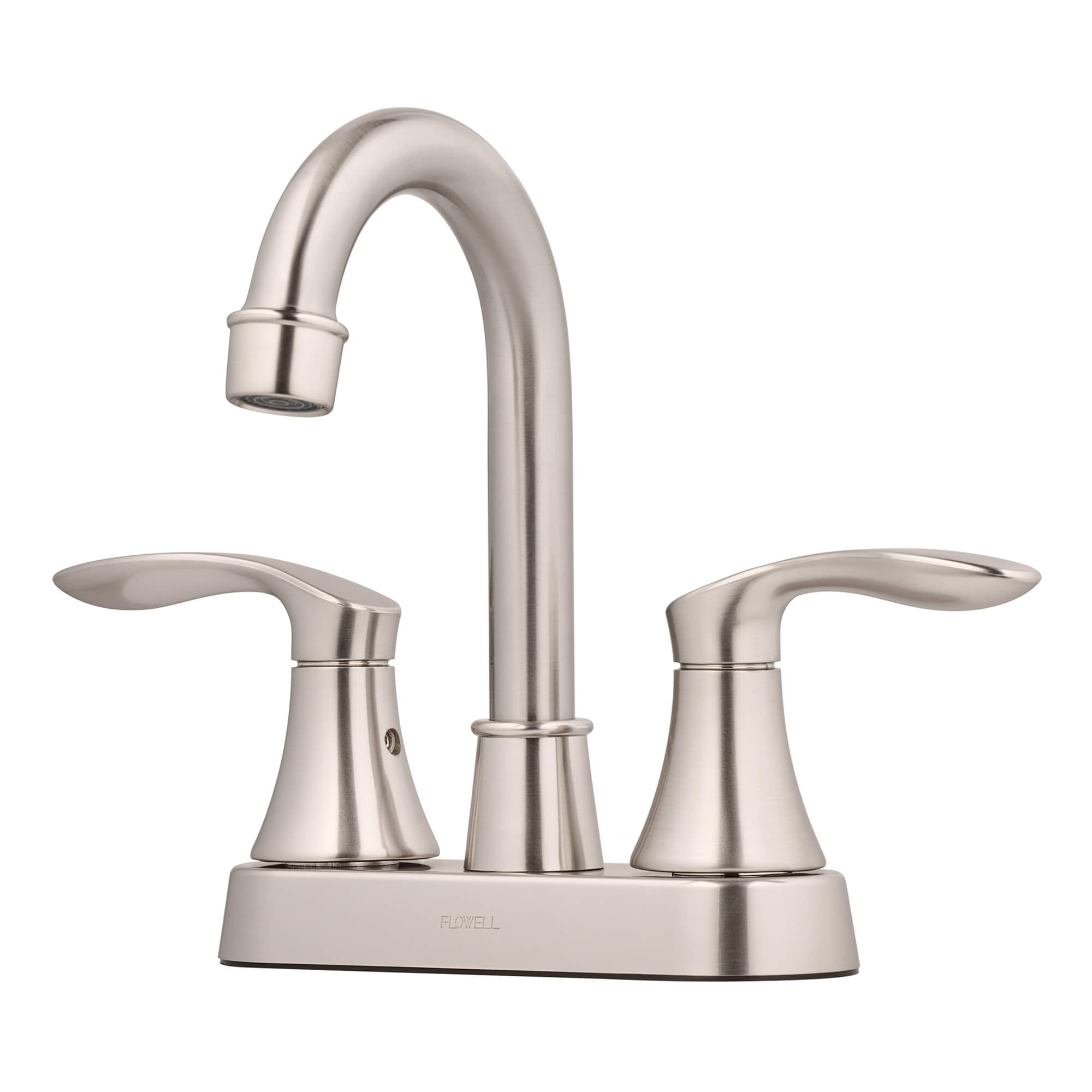 Alexandria 2-Handle Bathroom Faucet in Brushed Nickel, three-quarter view.