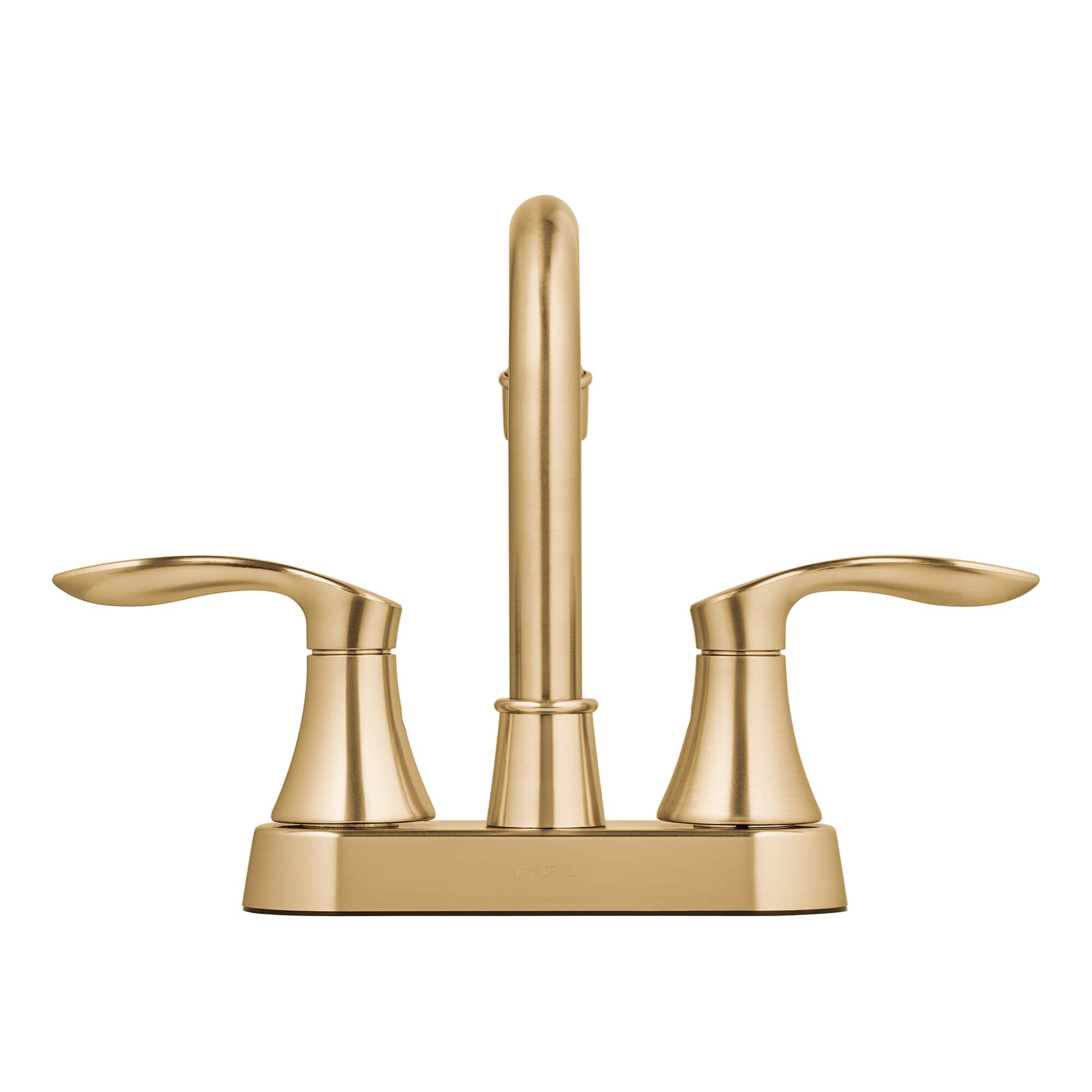 Alexandria 2-Handle Bathroom Faucet in Gold, back view.