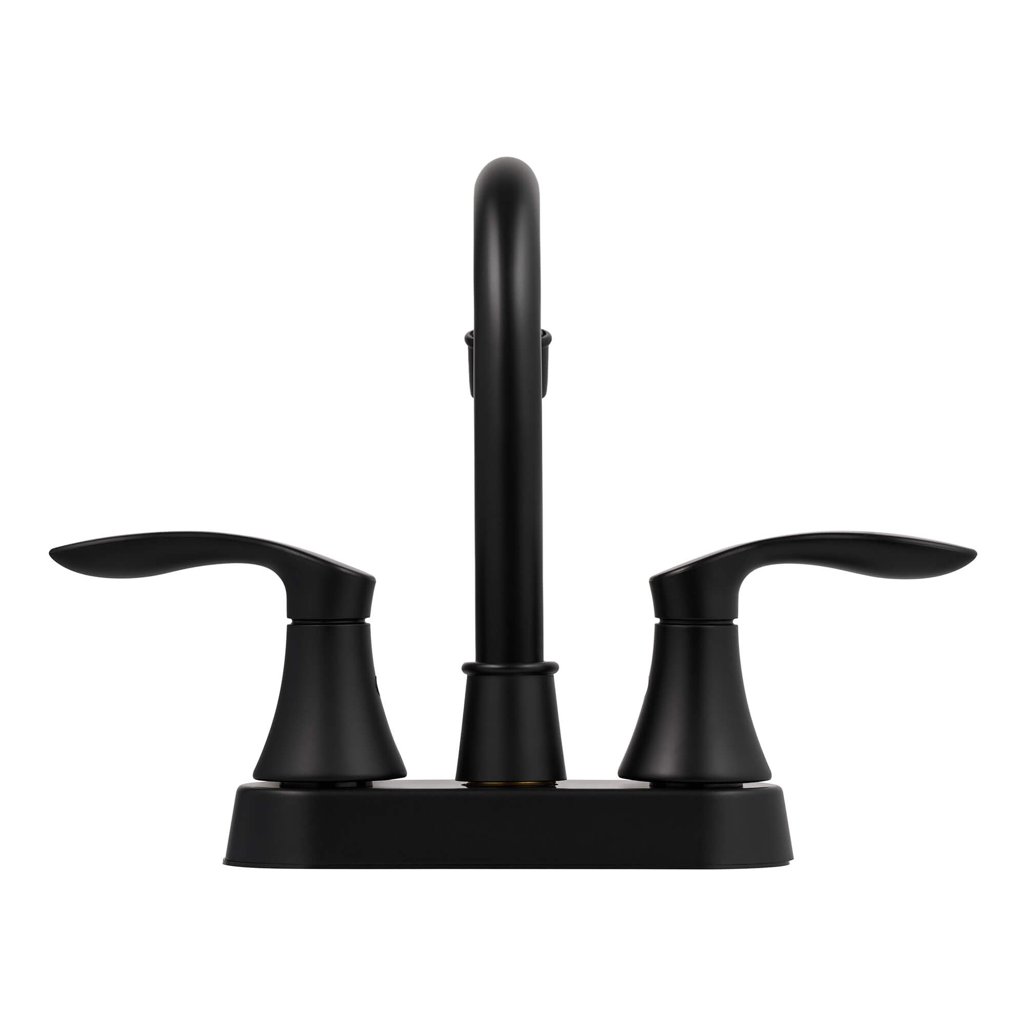 Alexandria 2-Handle Bathroom Faucet in Matte Black, back view.