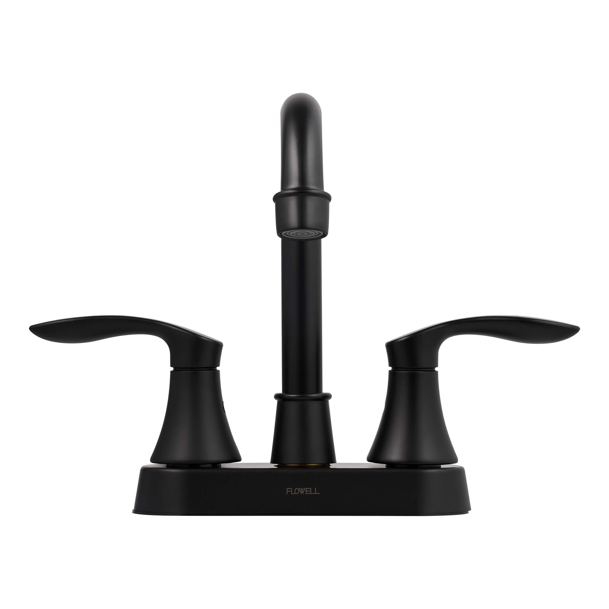 Alexandria 2-Handle Bathroom Faucet in Matte Black, front view.