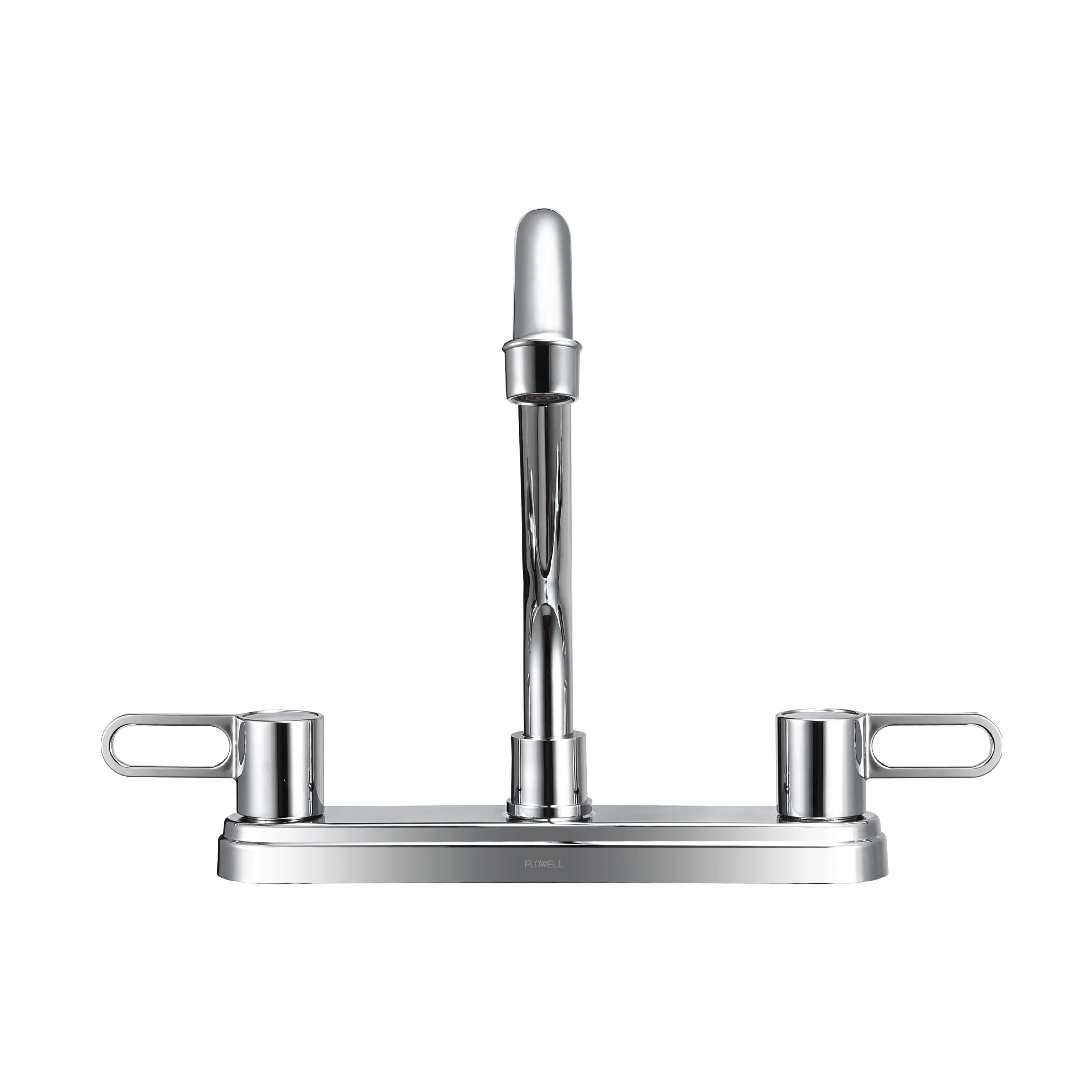 Nova 2-Handle Kitchen Faucet in Chrome, Front View.