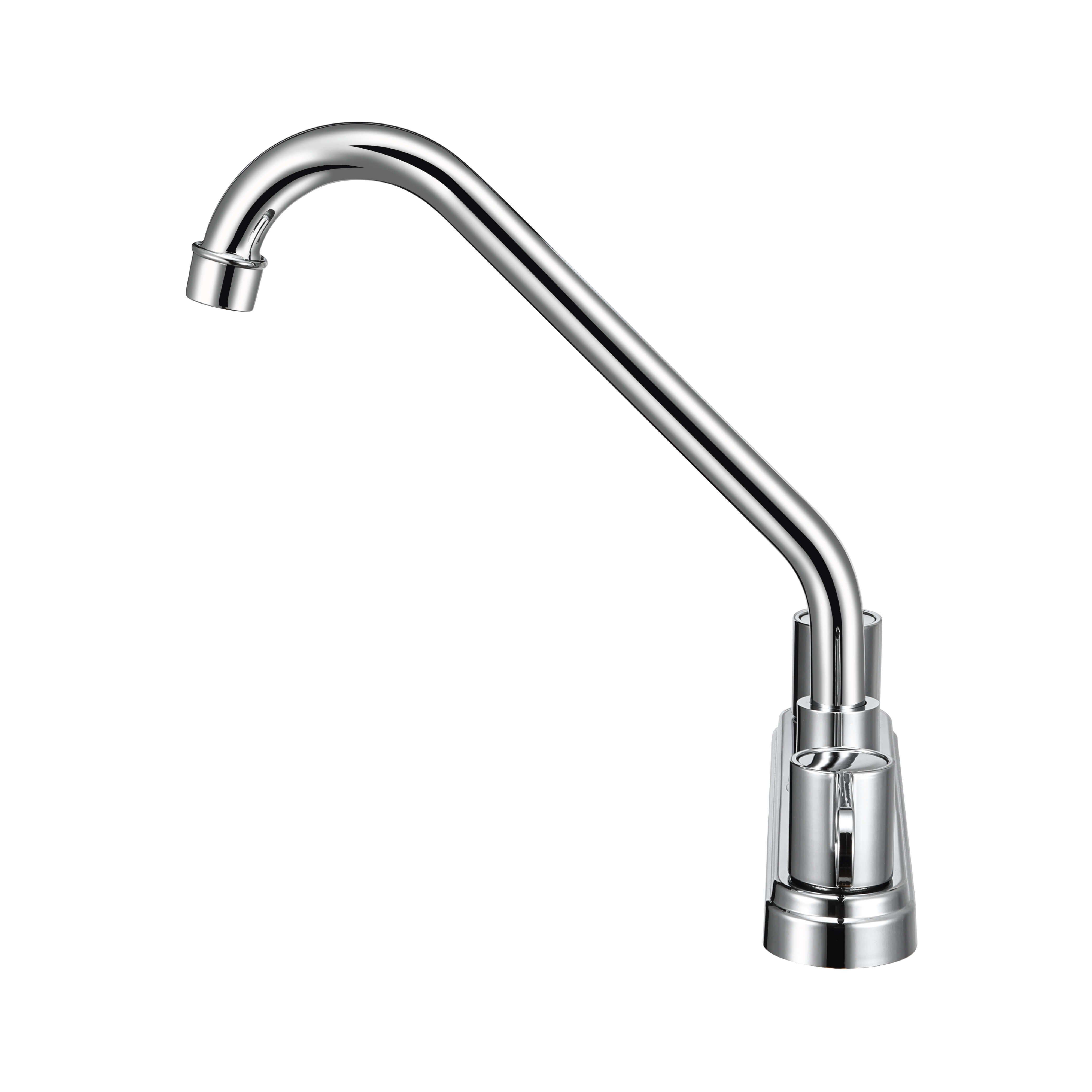 Nova 2-Handle Kitchen Faucet in Chrome, Side View.