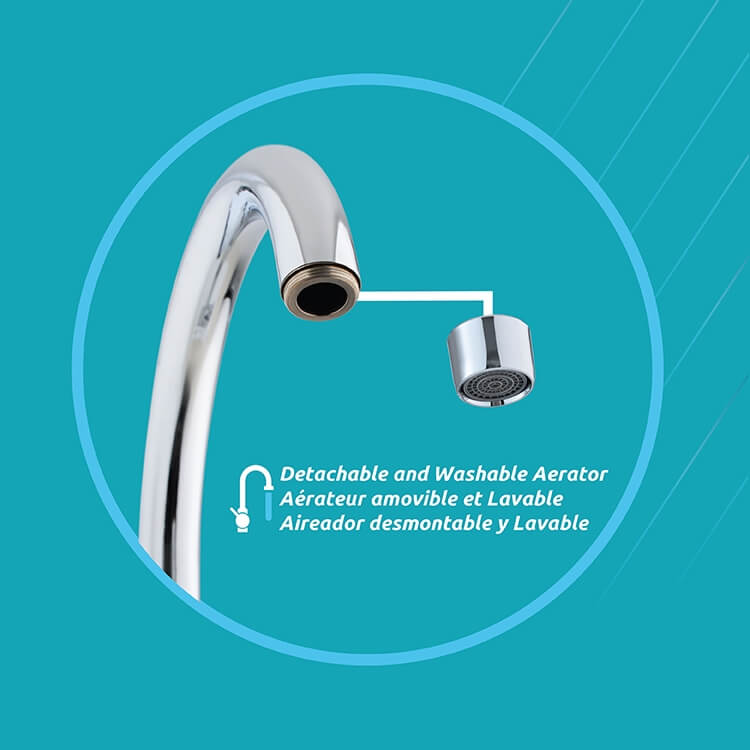 Nova 2-Handle Kitchen Faucet in Chrome, Block Image 4.