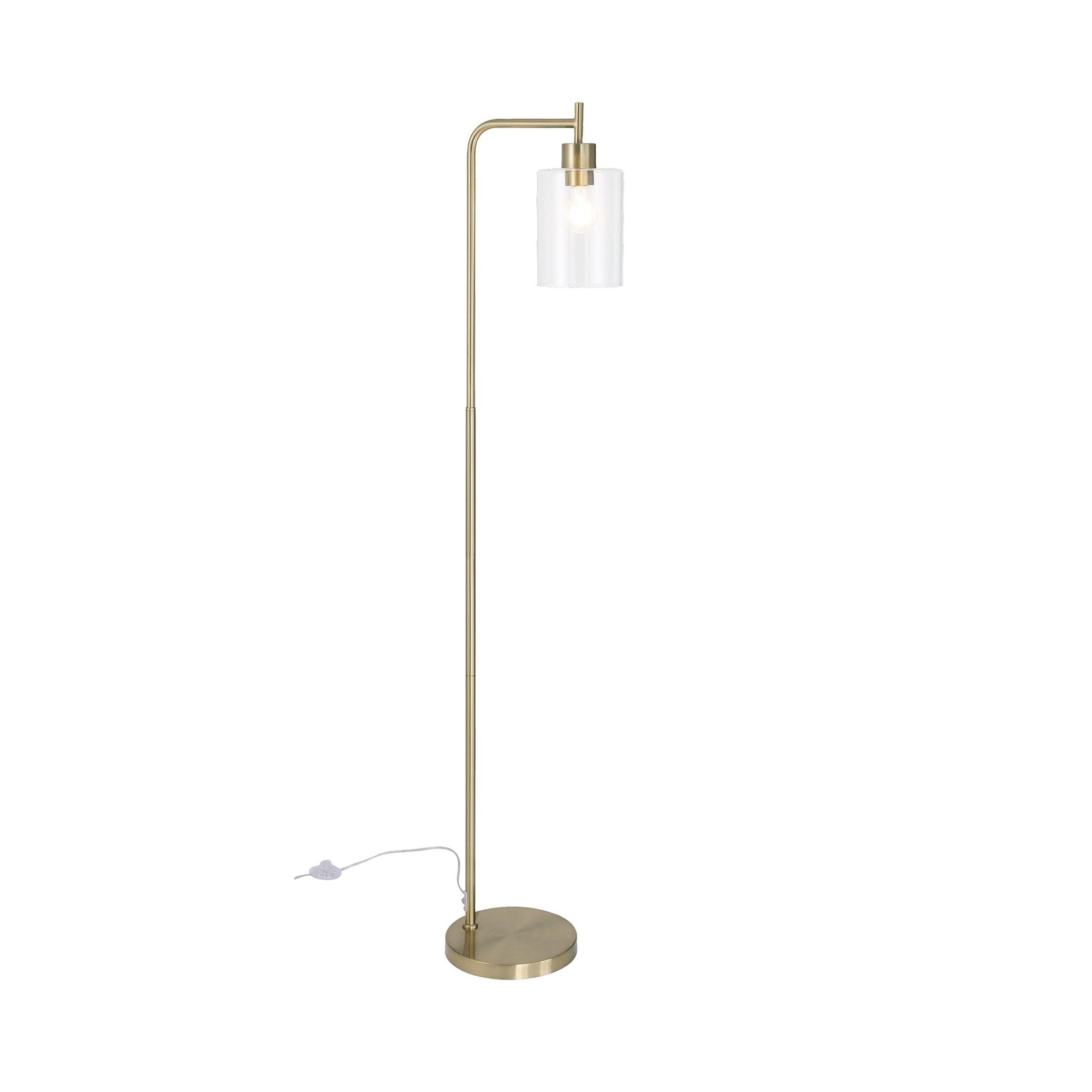 Liza 1-Light Arched Floor Lamp, Side View.