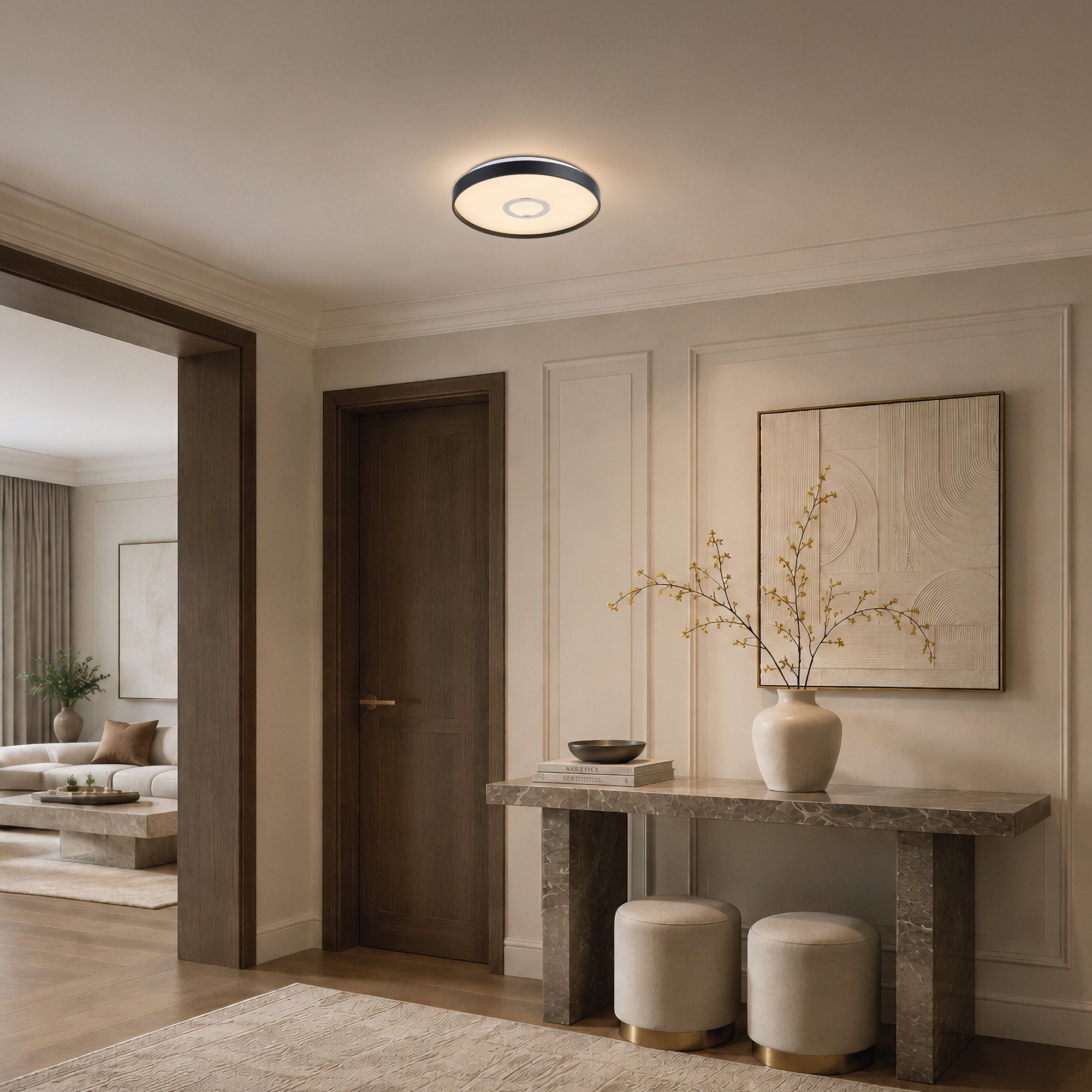 Liverpool LED Flushmount, lifestyle view.