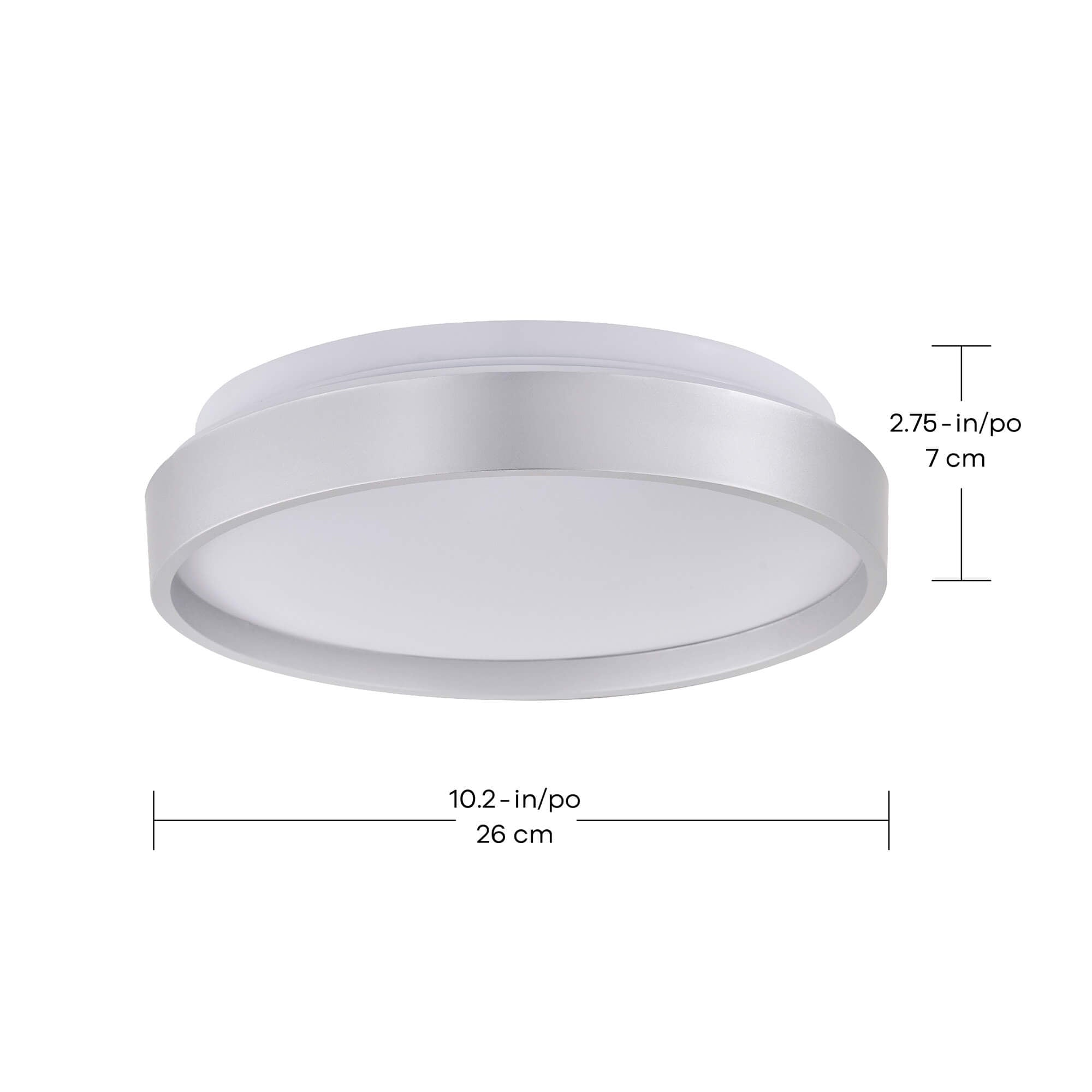 Corona LED Flushmount, dimensions diagram.