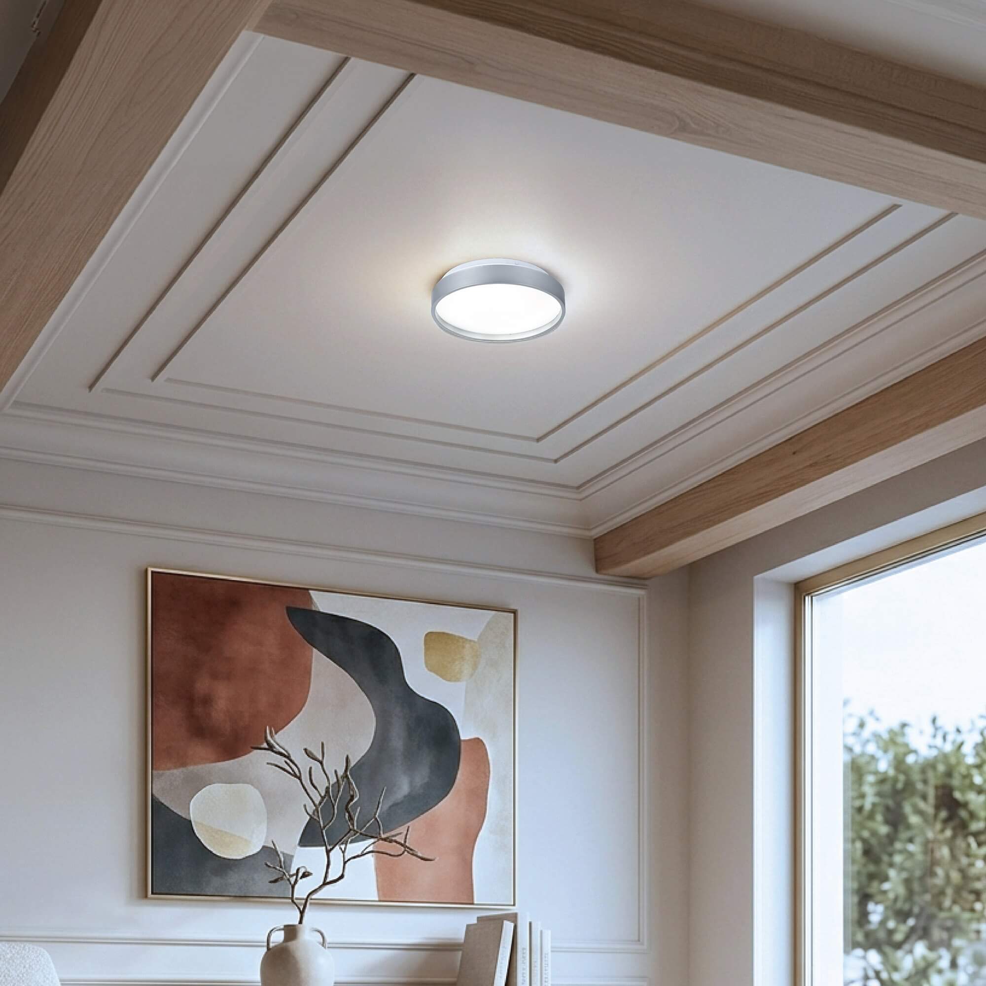 Corona LED Flushmount, lifestyle view.