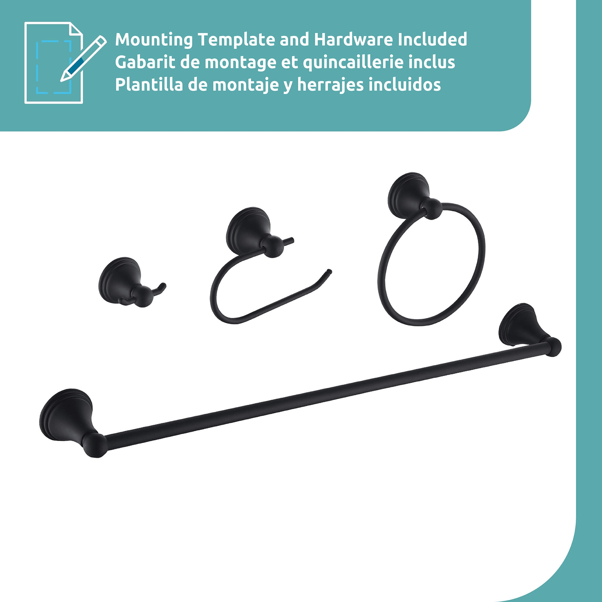 Dallas 4-Pc Set Wall Hardware