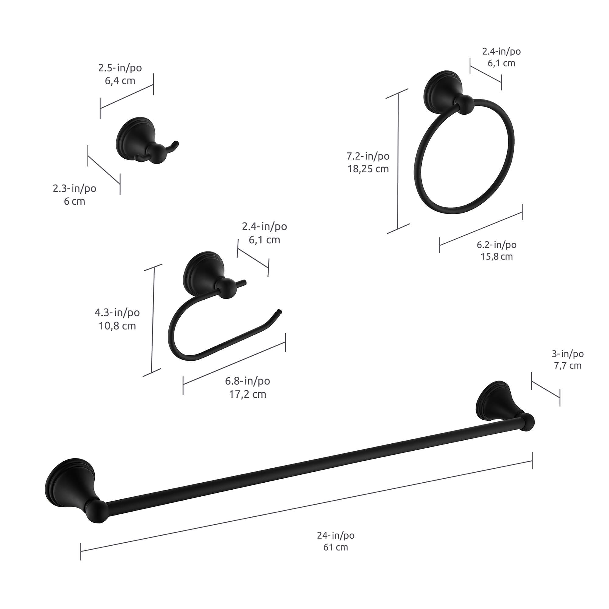 Dallas 4-Pc Set Wall Hardware