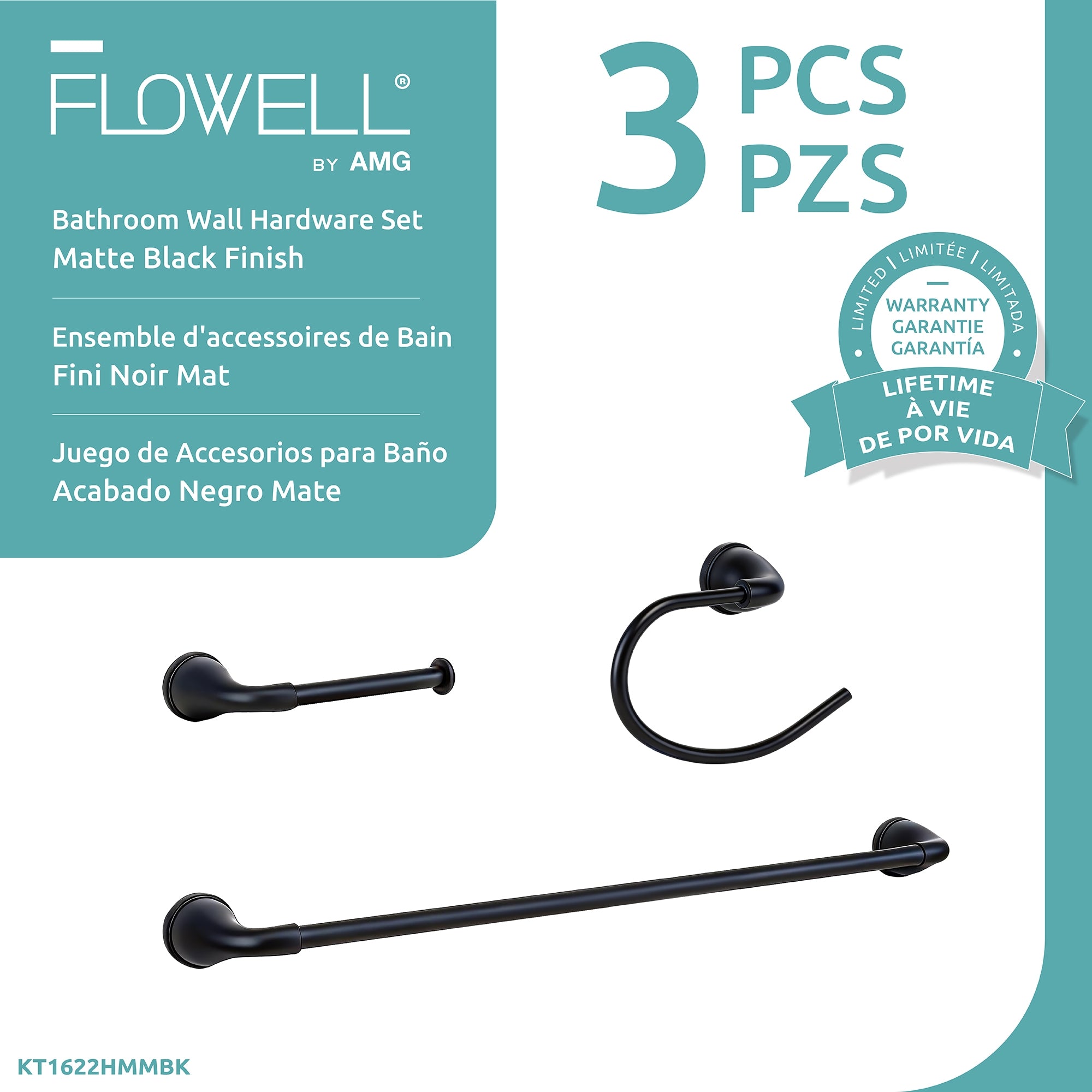 Ludwig 3-Pc Wall Hardware Set