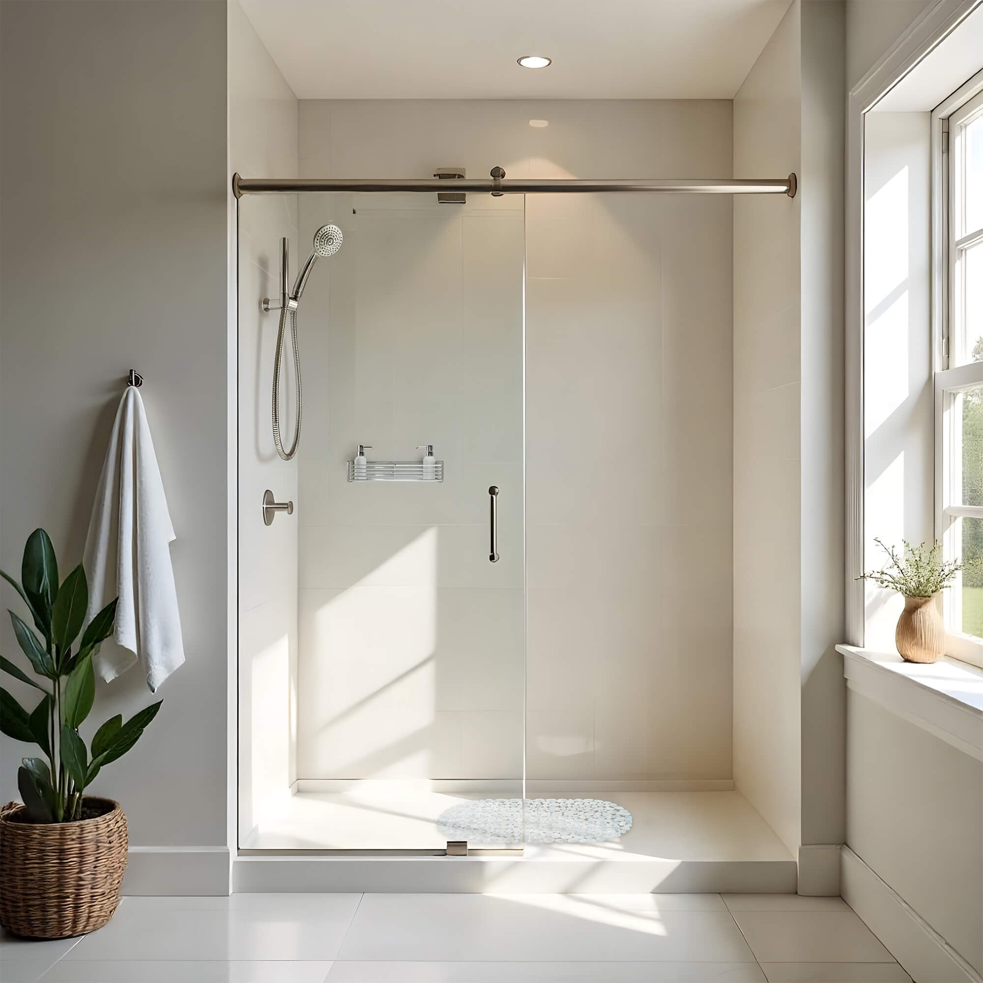 Capri Shower Mat, Lifestyle View.