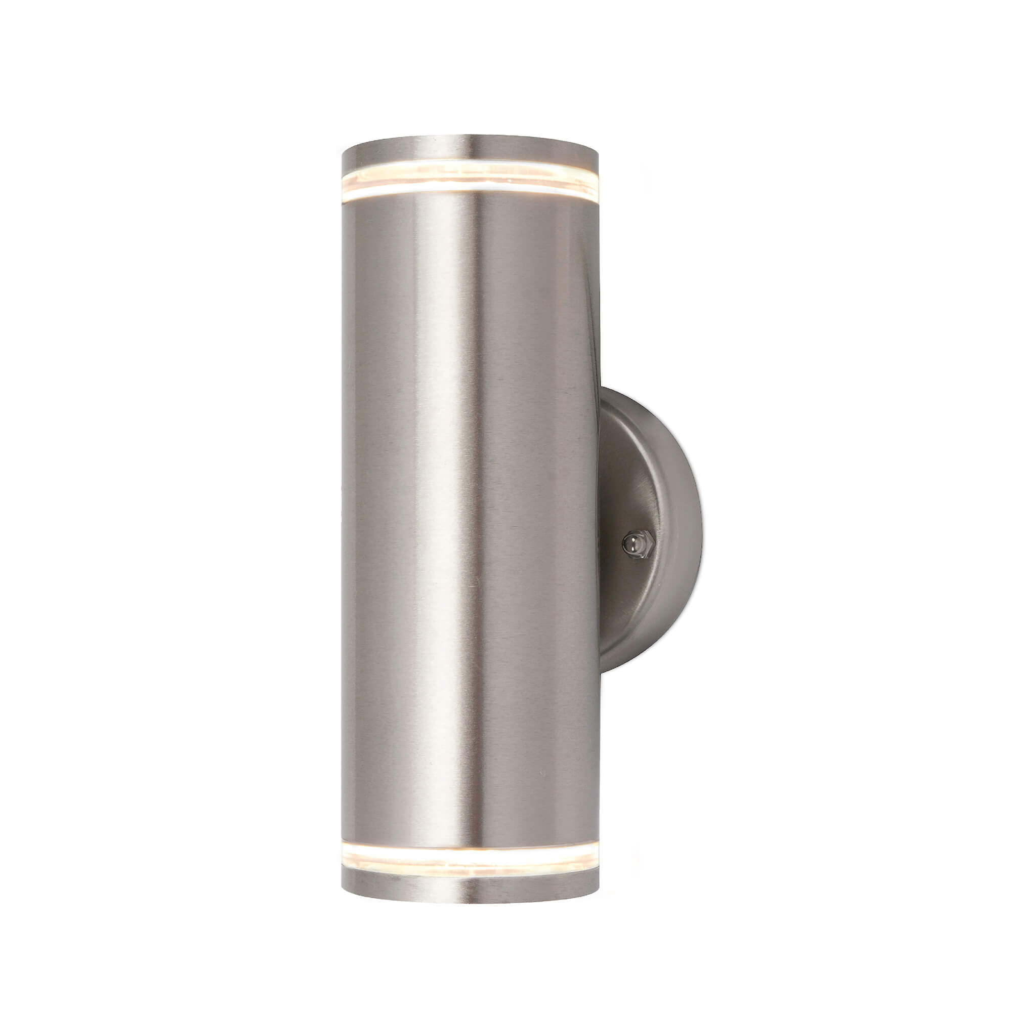 Teico LED Wall Sconce in Stainless Steel, Three-Quarter View.