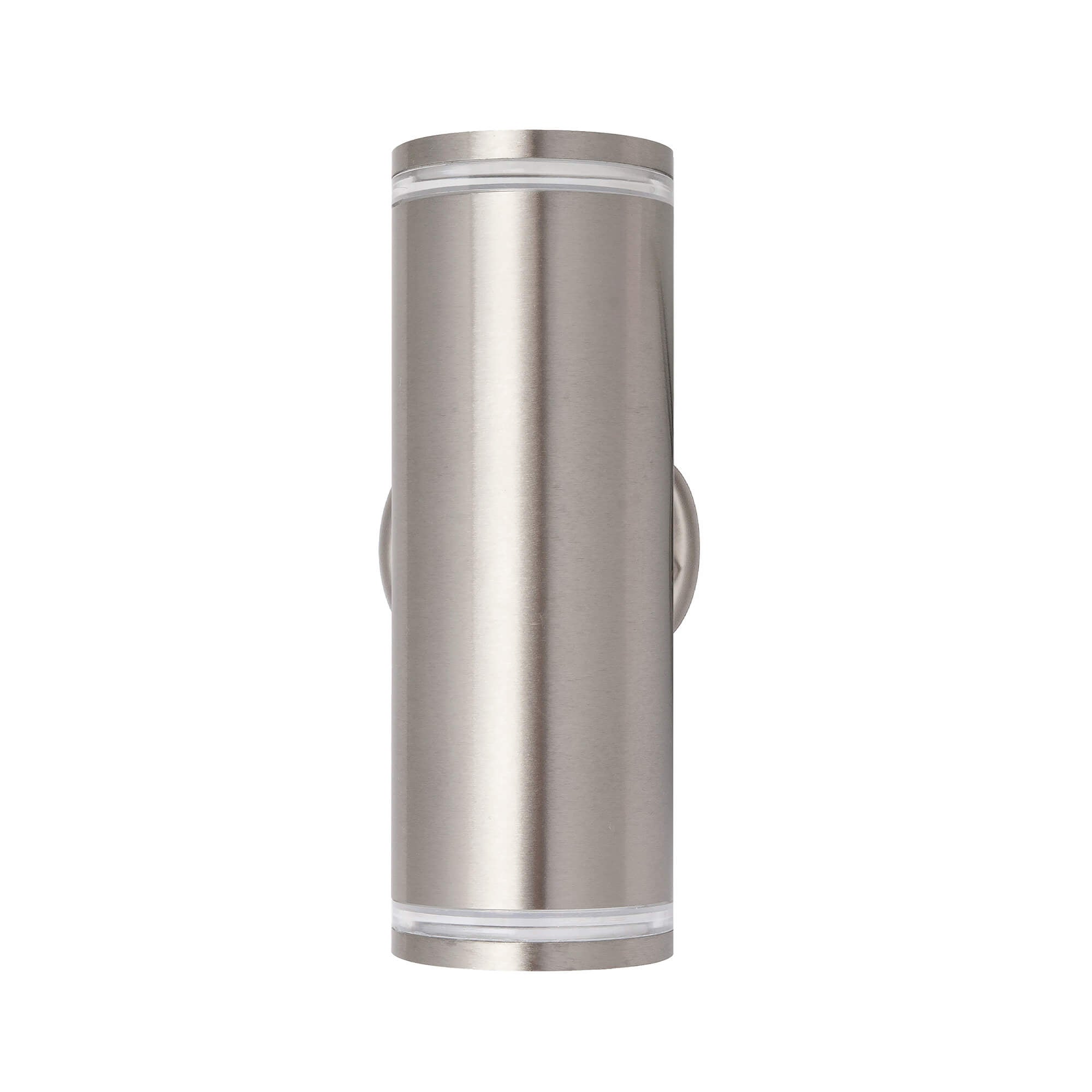 Teico LED Wall Sconce in Stainless Steel, Front View.