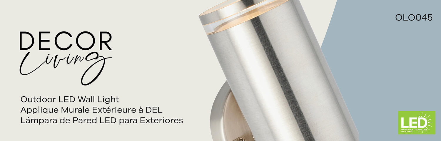 Teico LED Wall Sconce in Stainless Steel, Block Image 1.