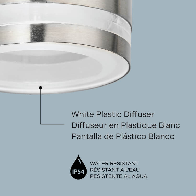 Teico LED Wall Sconce in Stainless Steel, Block Image 4.