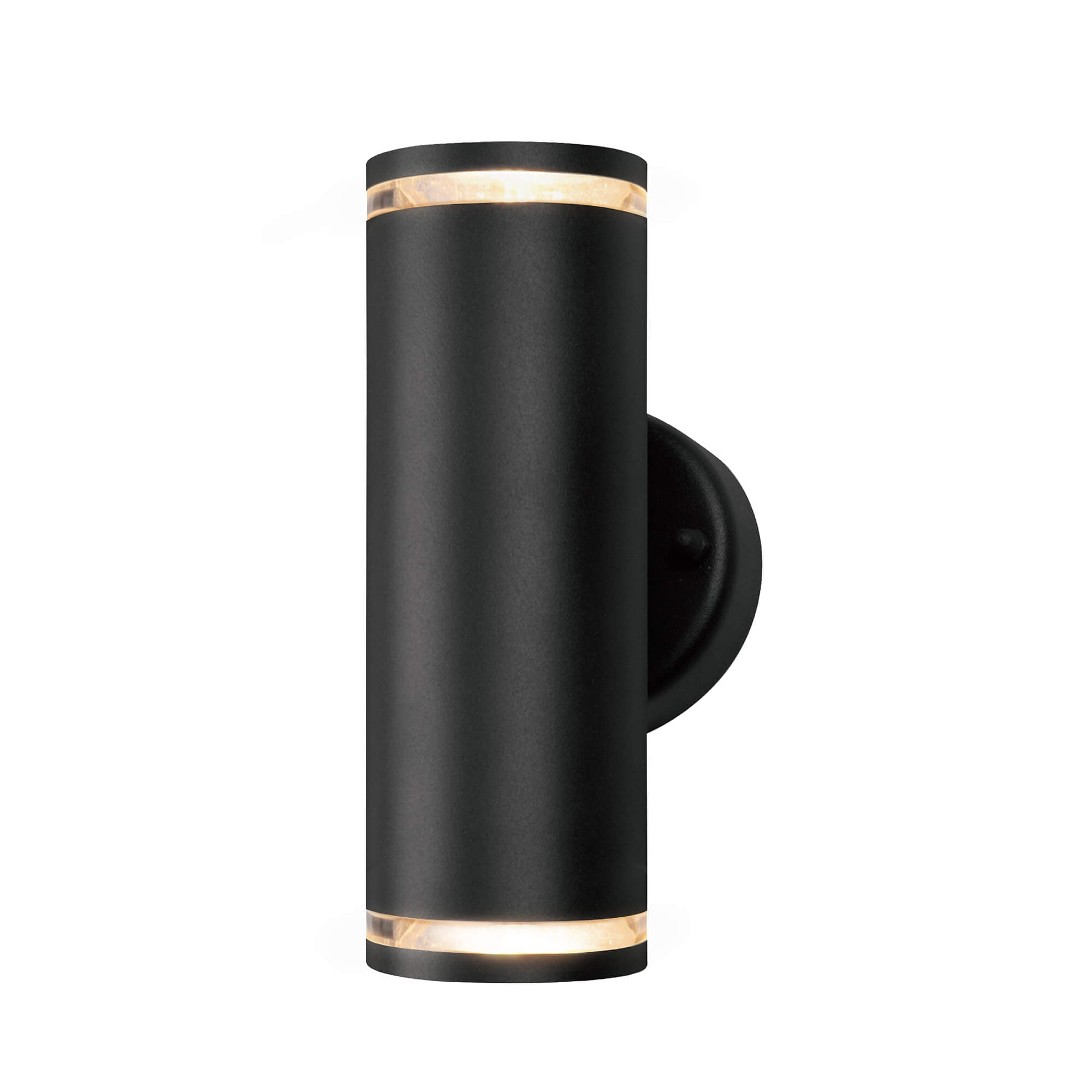 Teico LED Wall Sconce in Black, Three-Quarter View.