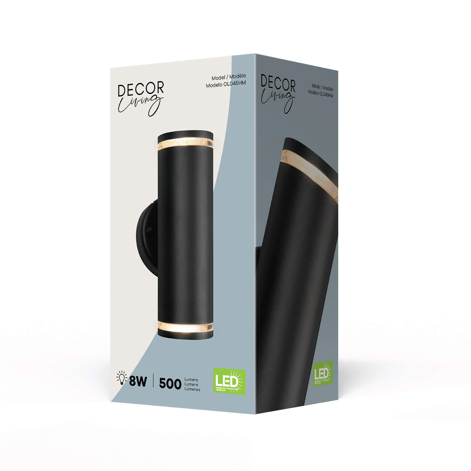 Teico LED Wall Sconce in Black, Packaging View.