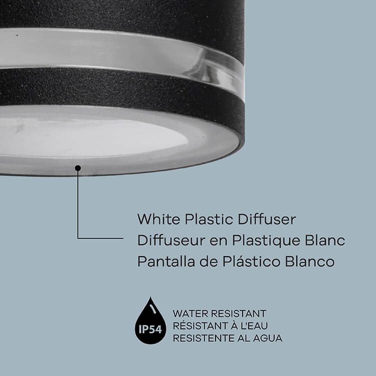 Teico LED Wall Sconce in Black, Block Image 4.