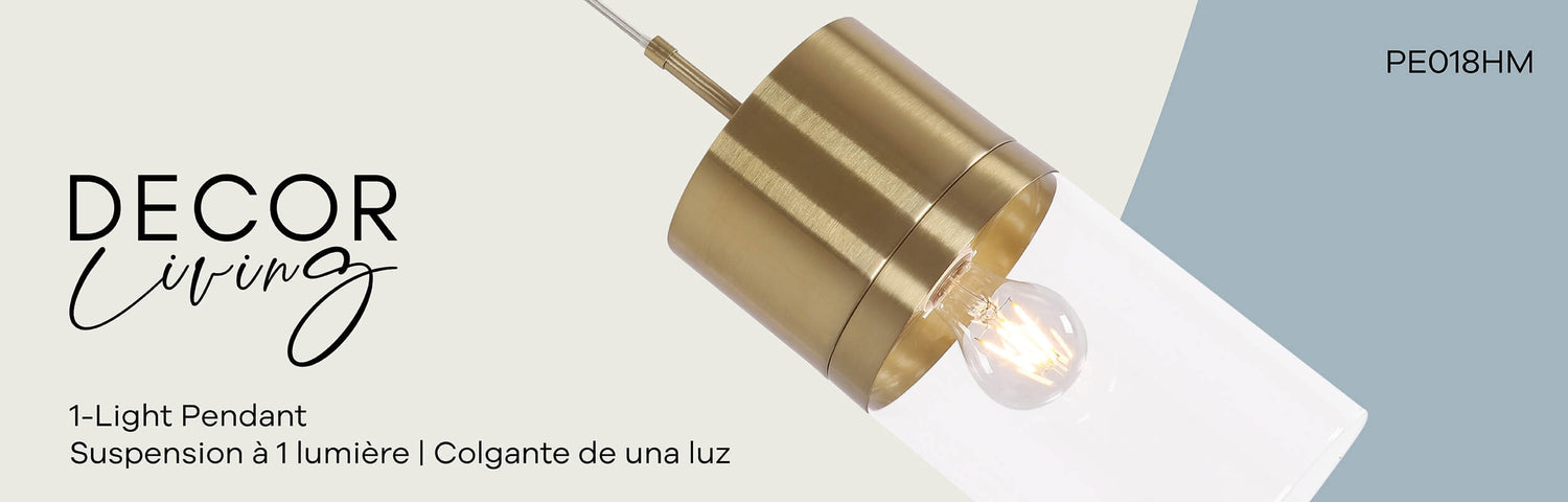 Athena Pendant in 1-Light / Gold, block image 1.