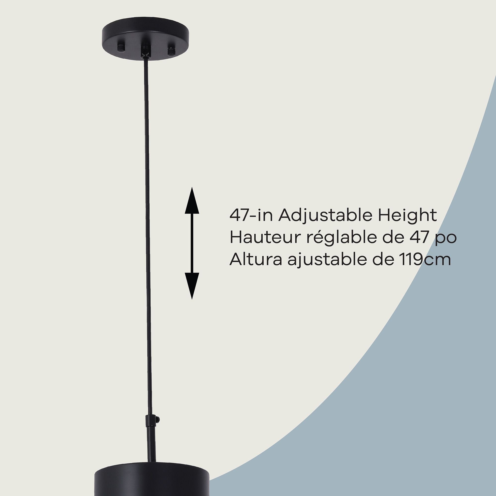 Athena Pendant in 1-Light / Matte Black, Attribute Detail View 3.